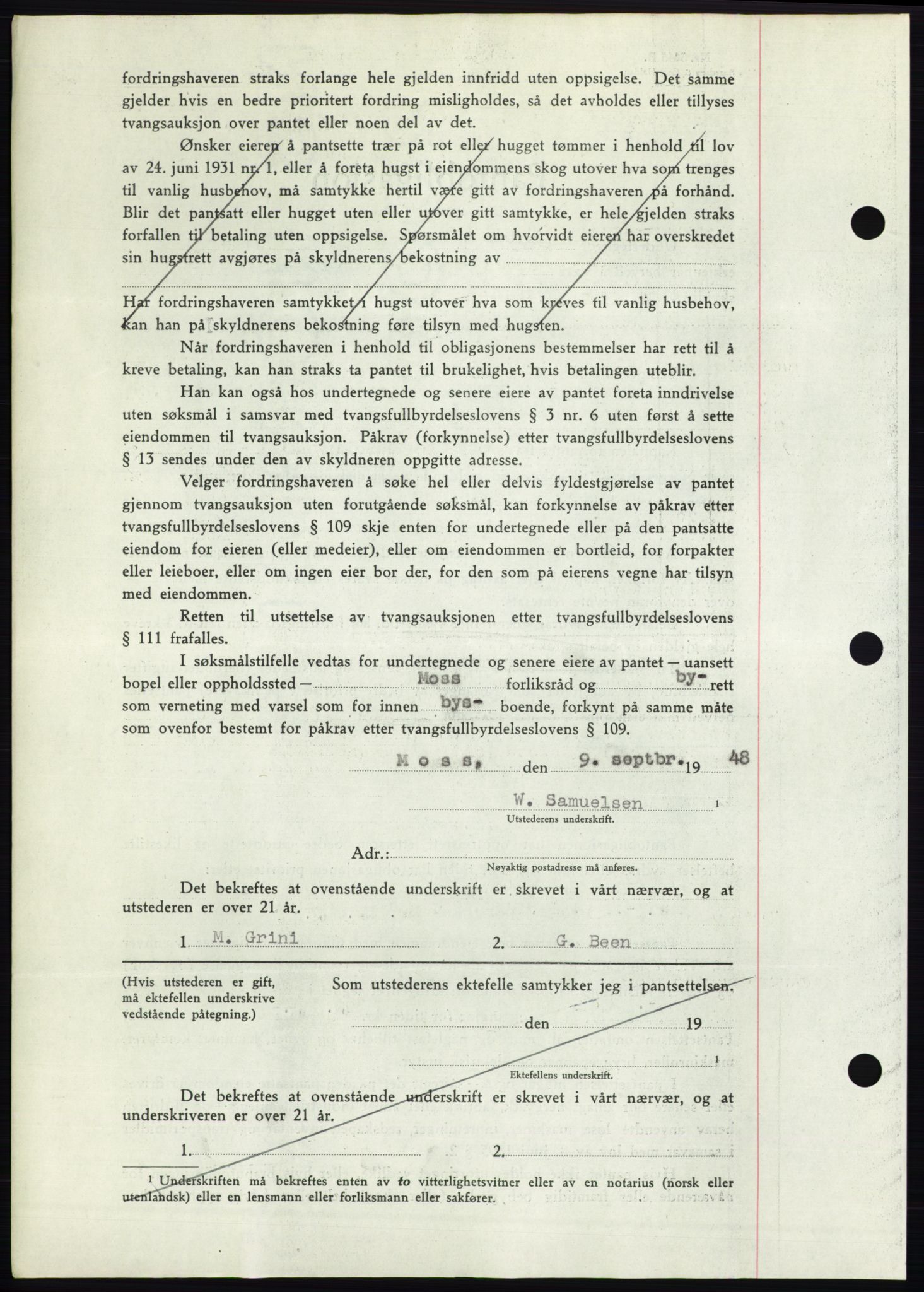 Moss sorenskriveri, AV/SAO-A-10168: Mortgage book no. B20, 1948-1948, Diary no: : 2484/1948