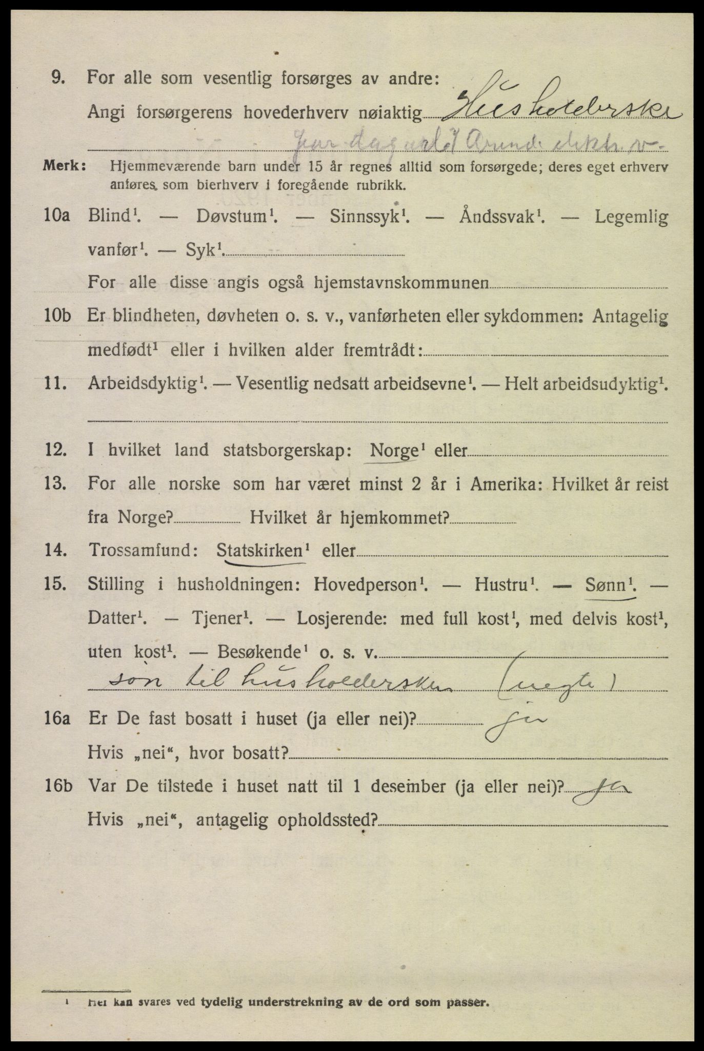 SAK, 1920 census for Froland, 1920, p. 5674