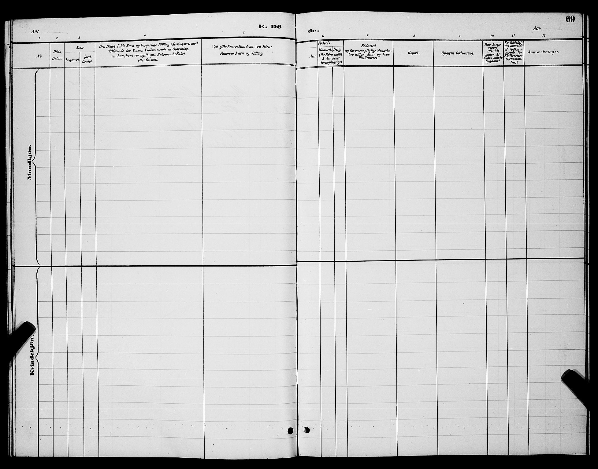 Hjartdal kirkebøker, SAKO/A-270/G/Ga/L0003: Parish register (copy) no. I 3, 1889-1896, p. 69