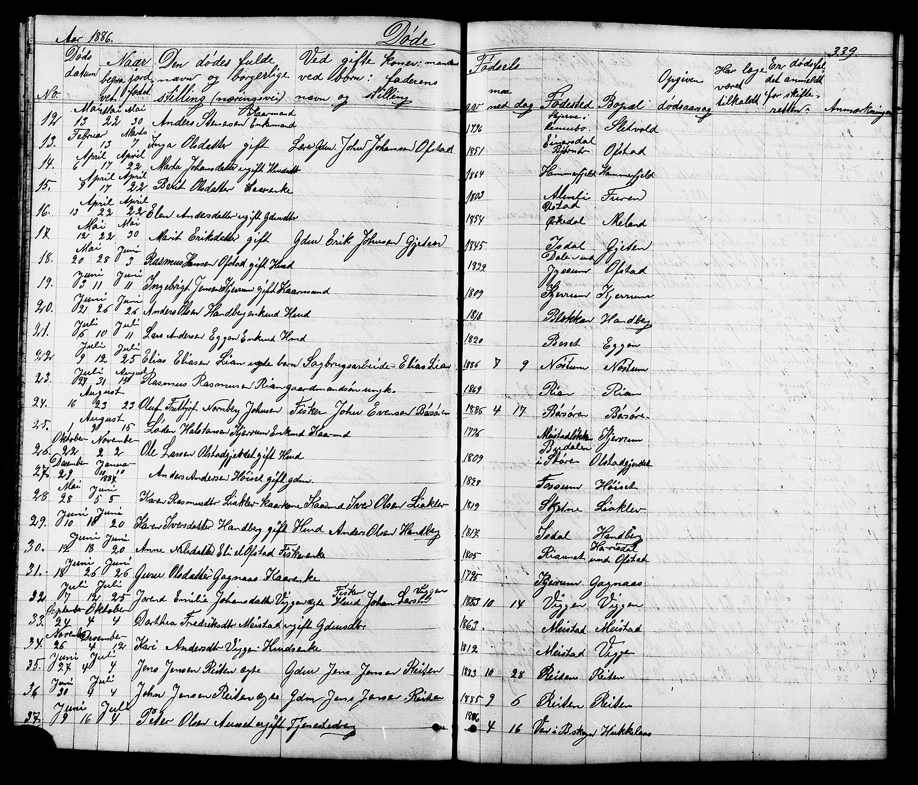 Ministerialprotokoller, klokkerbøker og fødselsregistre - Sør-Trøndelag, SAT/A-1456/665/L0777: Parish register (copy) no. 665C02, 1867-1915, p. 339