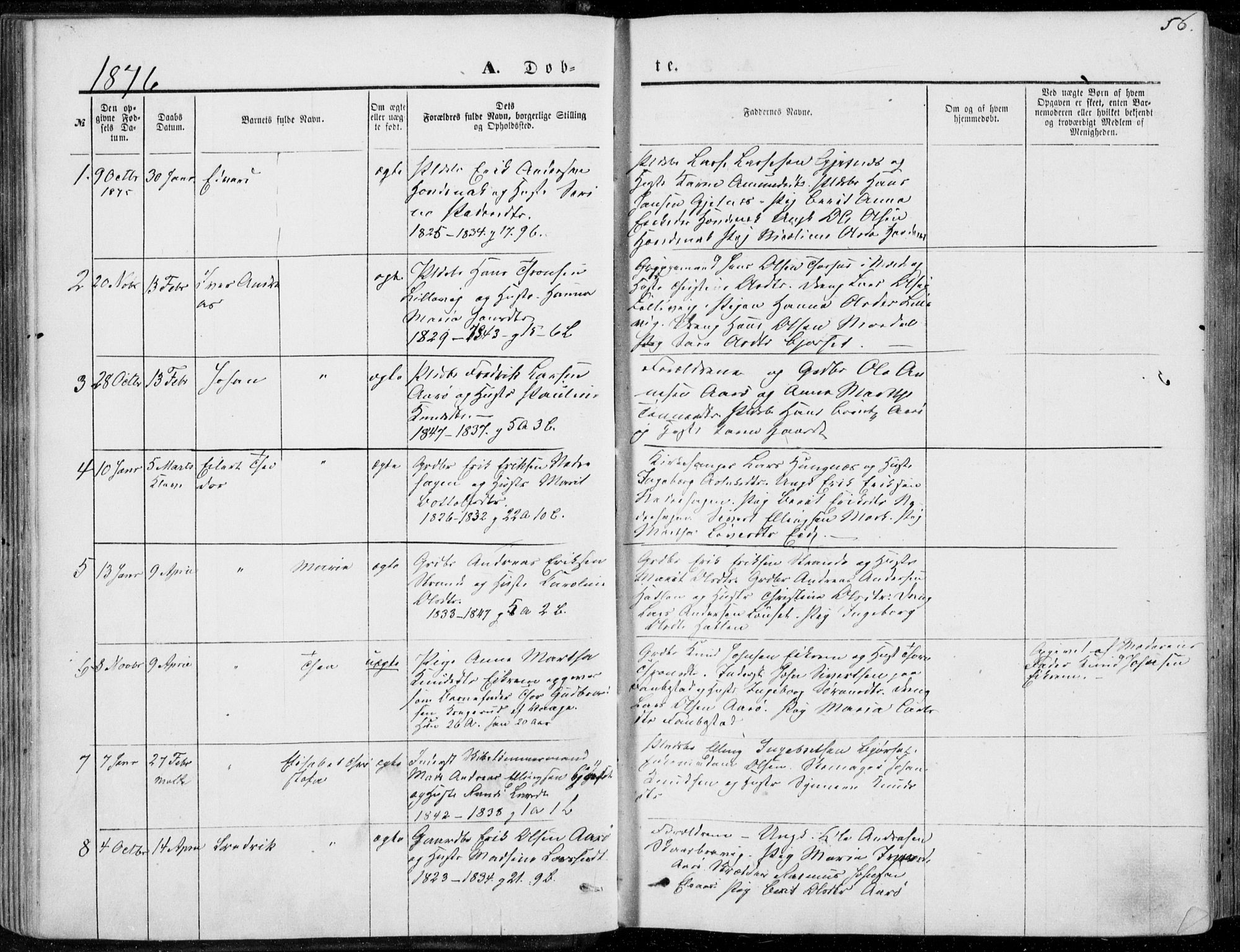 Ministerialprotokoller, klokkerbøker og fødselsregistre - Møre og Romsdal, AV/SAT-A-1454/555/L0655: Parish register (official) no. 555A05, 1869-1886, p. 56