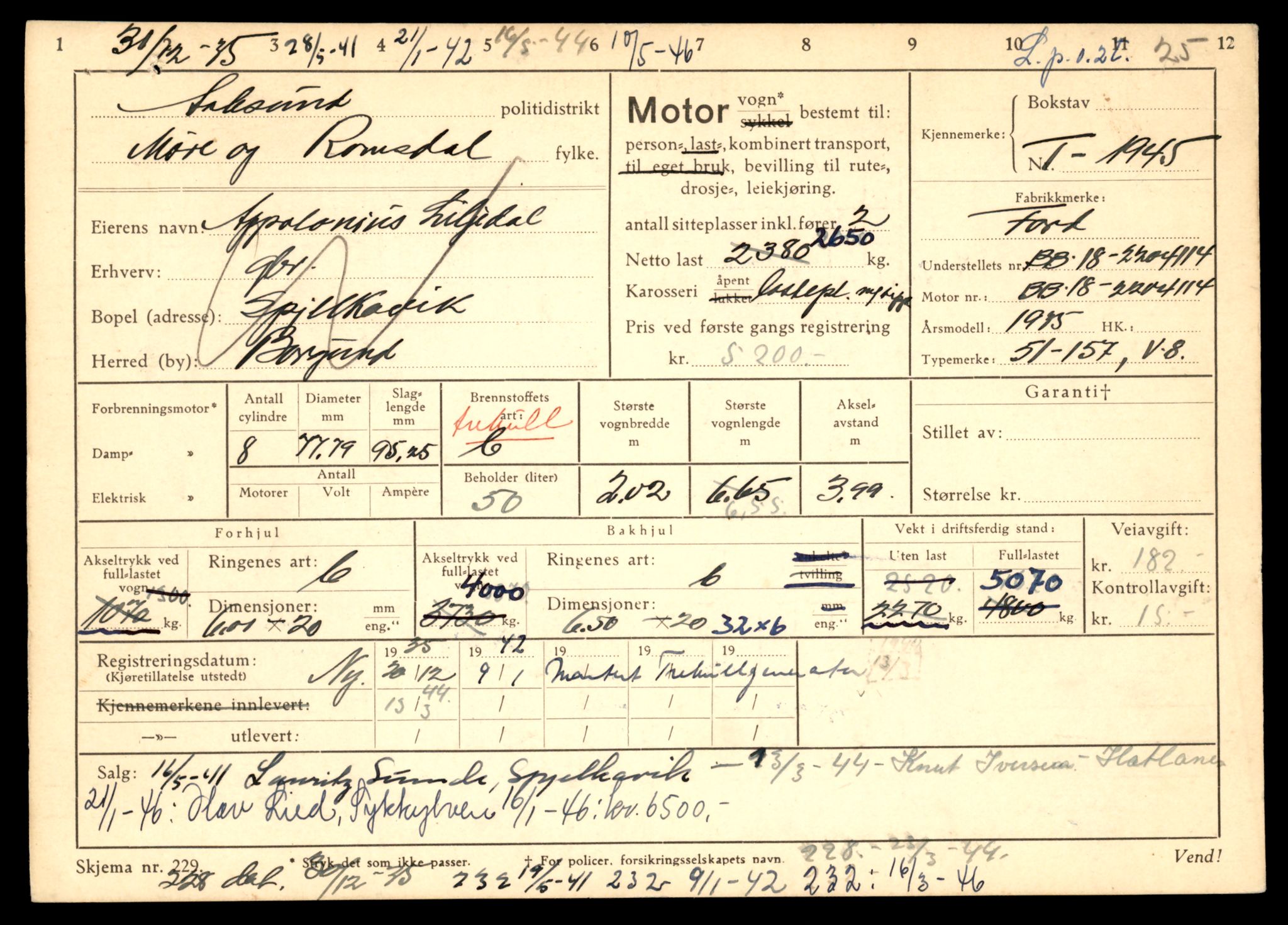 Møre og Romsdal vegkontor - Ålesund trafikkstasjon, AV/SAT-A-4099/F/Fe/L0033: Registreringskort for kjøretøy T 12151 - T 12474, 1927-1998, p. 2009
