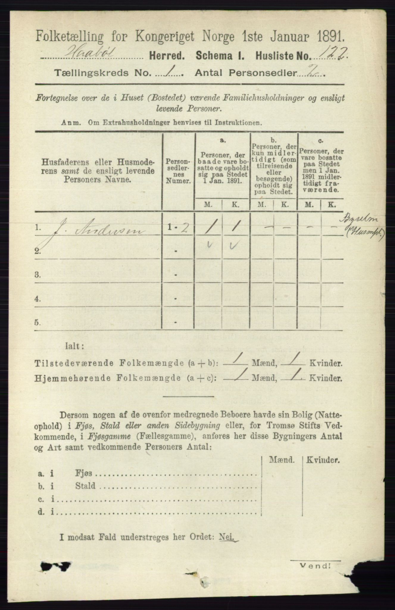 RA, 1891 census for 0138 Hobøl, 1891, p. 139