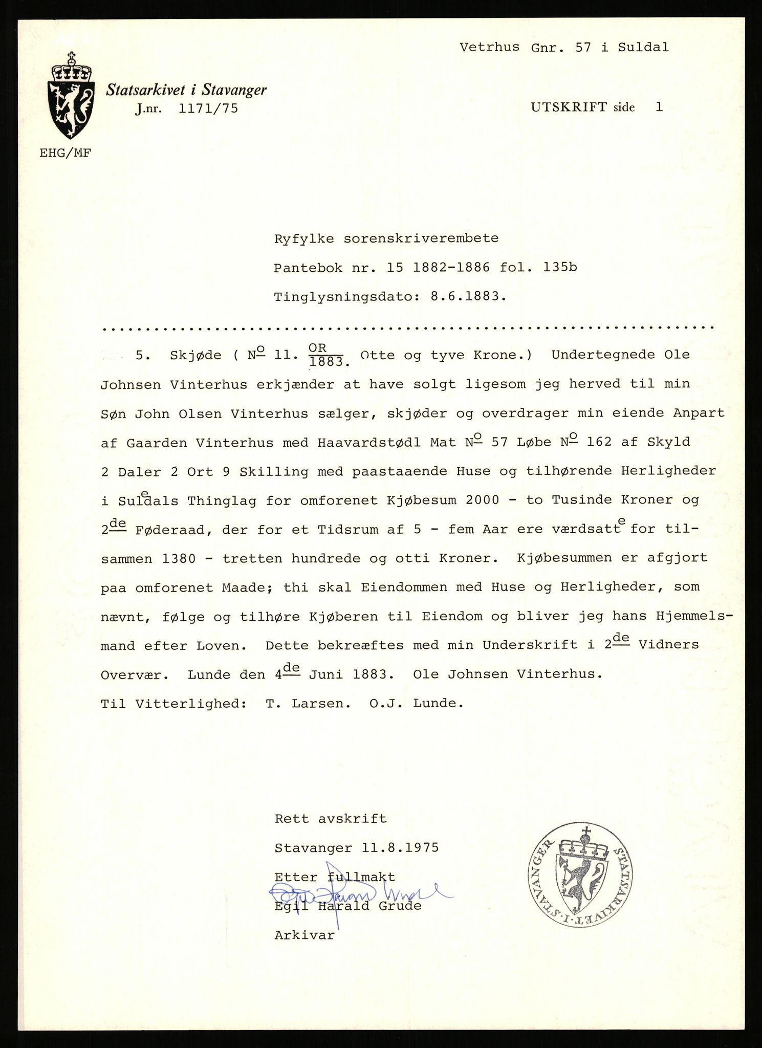 Statsarkivet i Stavanger, AV/SAST-A-101971/03/Y/Yj/L0094: Avskrifter sortert etter gårdsnavn: Vetrhus - Vik i Nerstrand, 1750-1930, p. 89