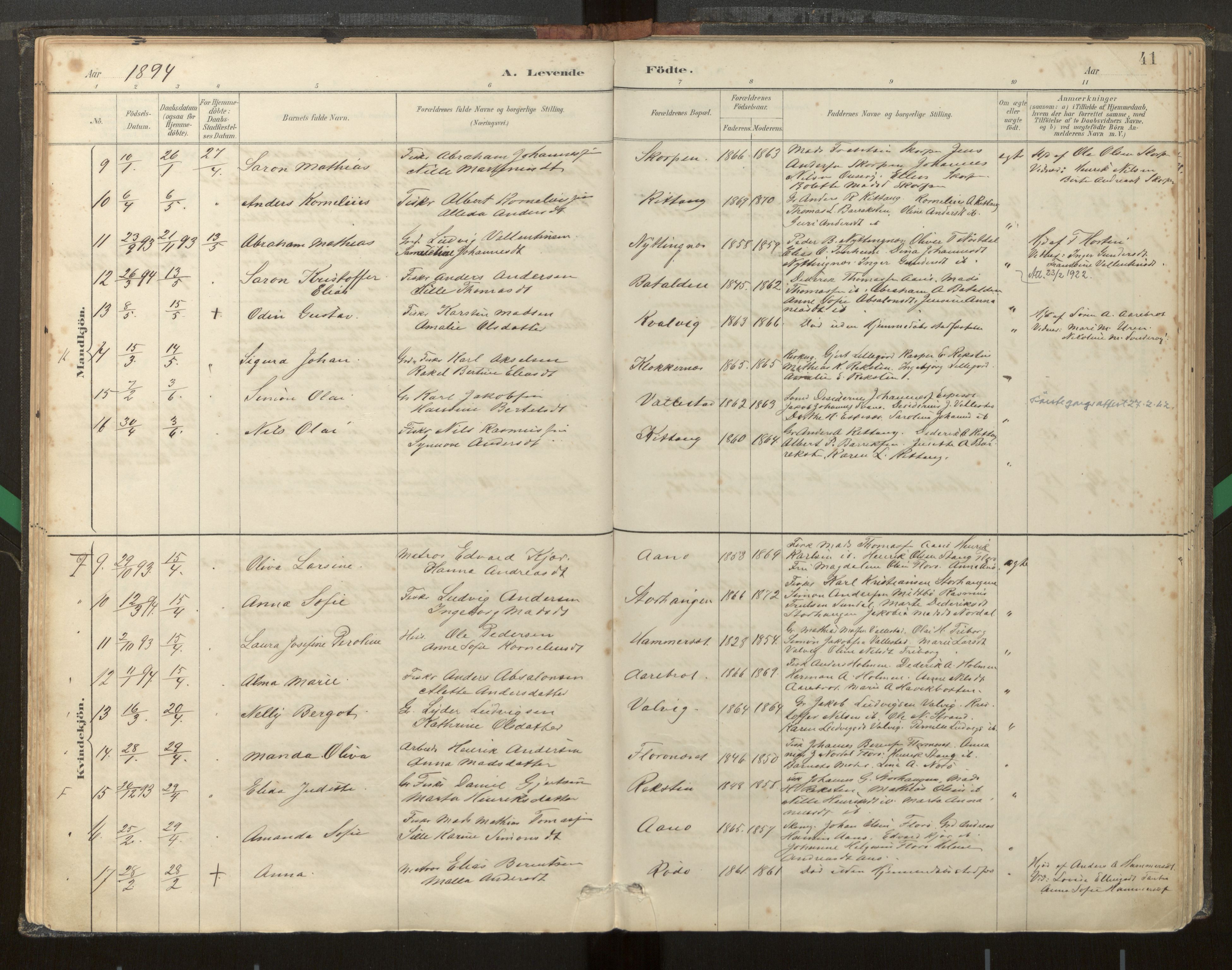 Kinn sokneprestembete, AV/SAB-A-80801/H/Haa/Haab/L0001: Parish register (official) no. B 1, 1886-1921, p. 41