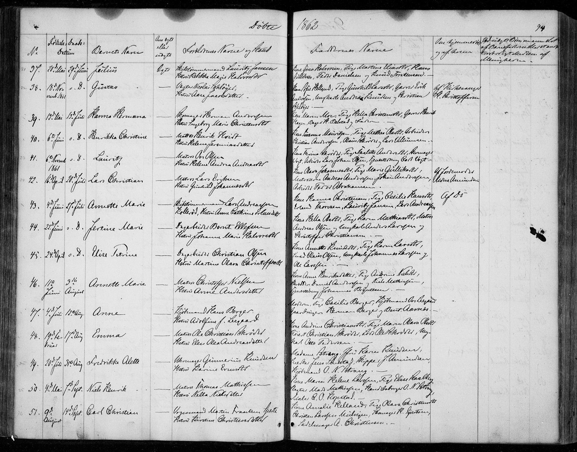 Holmestrand kirkebøker, AV/SAKO-A-346/F/Fa/L0002: Parish register (official) no. 2, 1840-1866, p. 94