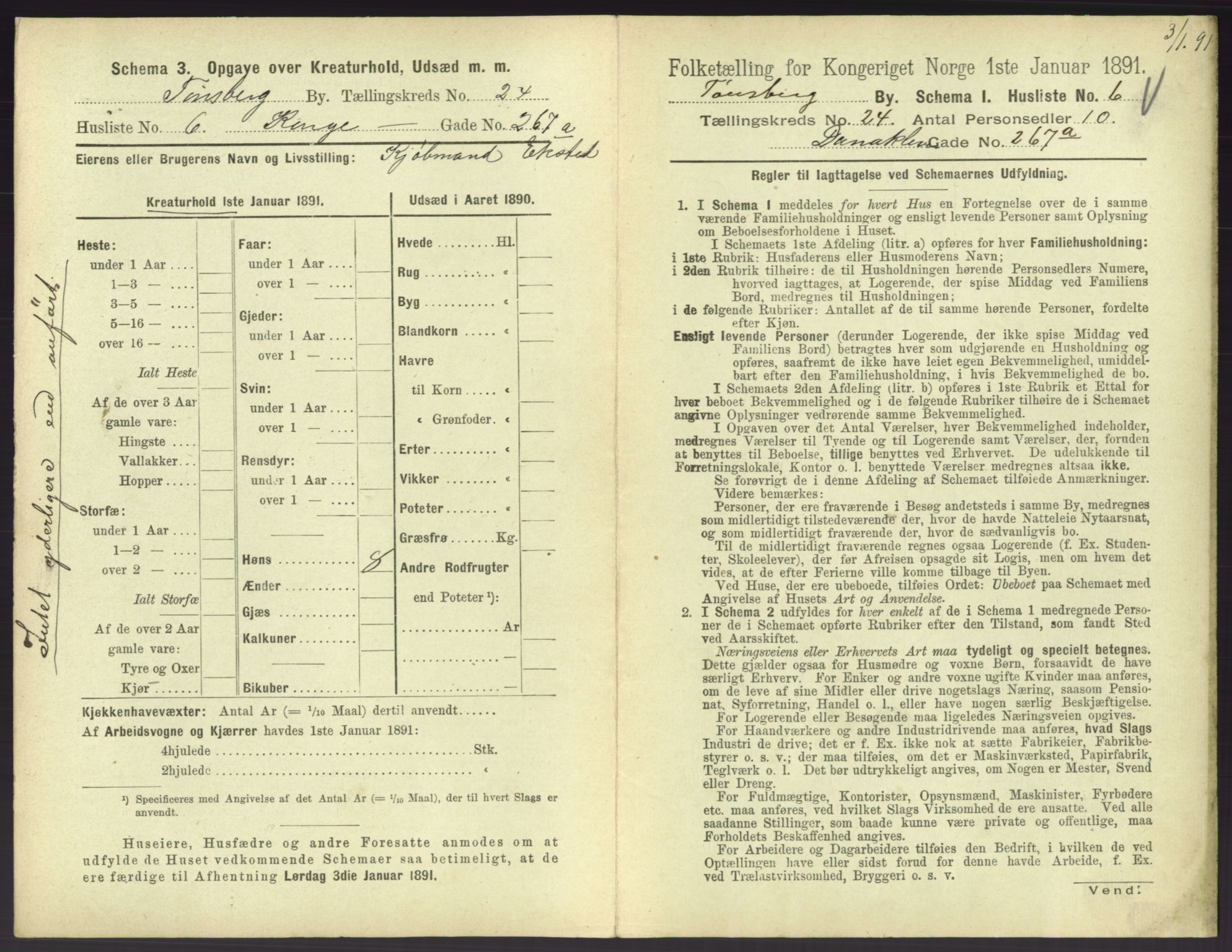 RA, 1891 census for 0705 Tønsberg, 1891, p. 778