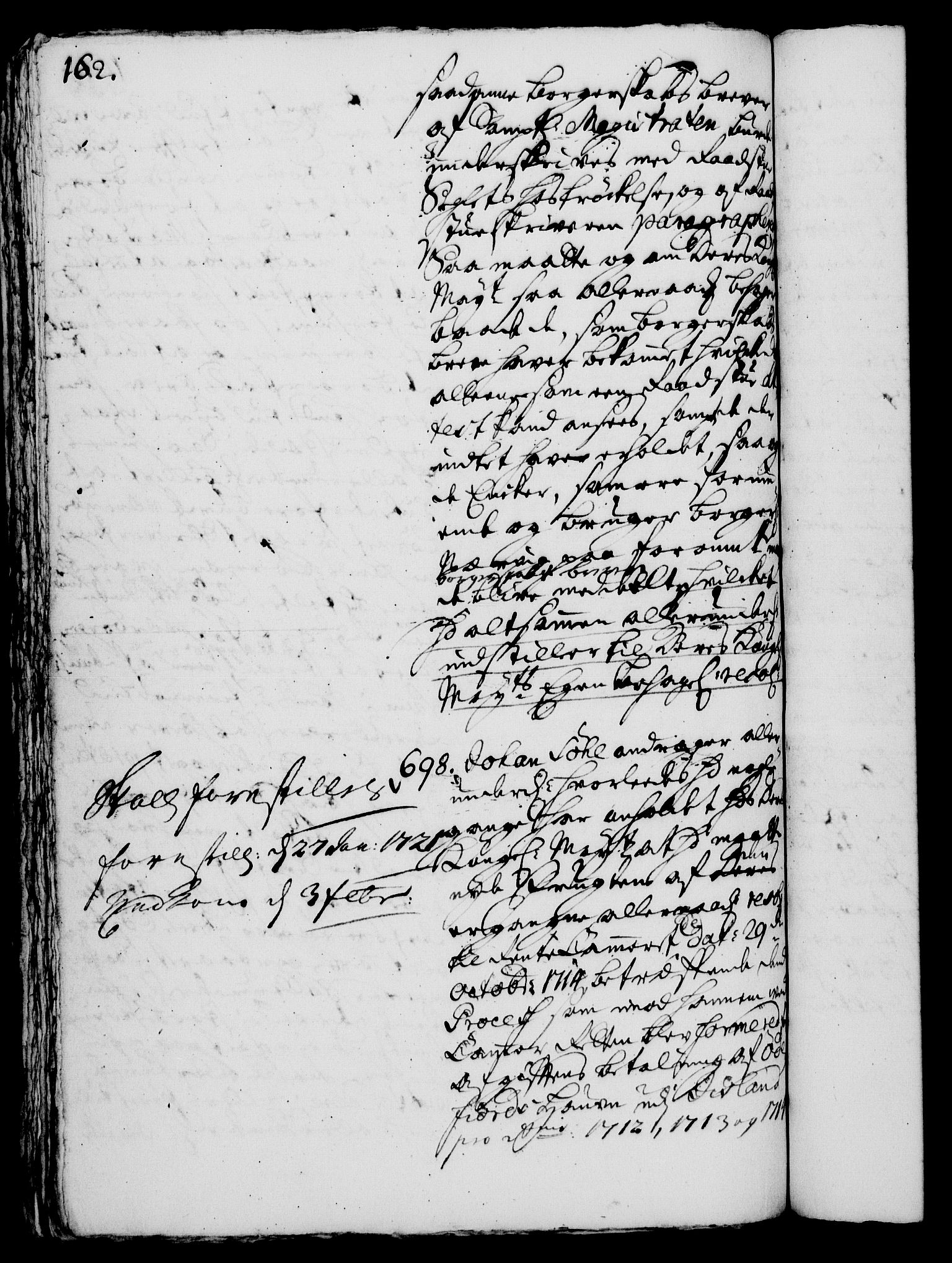 Rentekammeret, Kammerkanselliet, RA/EA-3111/G/Gh/Gha/L0003: Norsk ekstraktmemorialprotokoll, sak. 600-765 (merket RK 53.48), 1720-1721, p. 162
