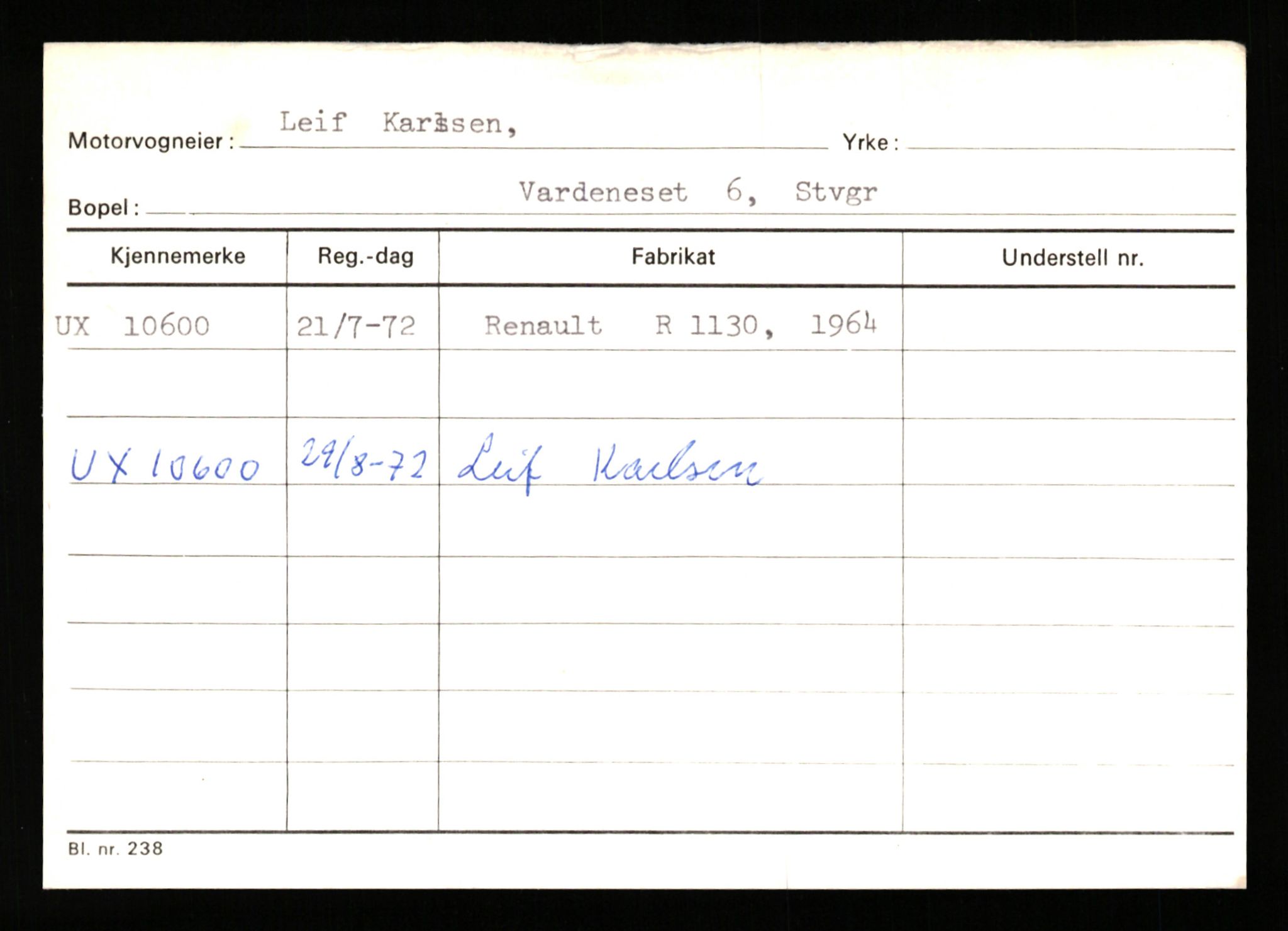 Stavanger trafikkstasjon, SAST/A-101942/0/G/L0003: Registreringsnummer: 10466 - 15496, 1930-1971, p. 137