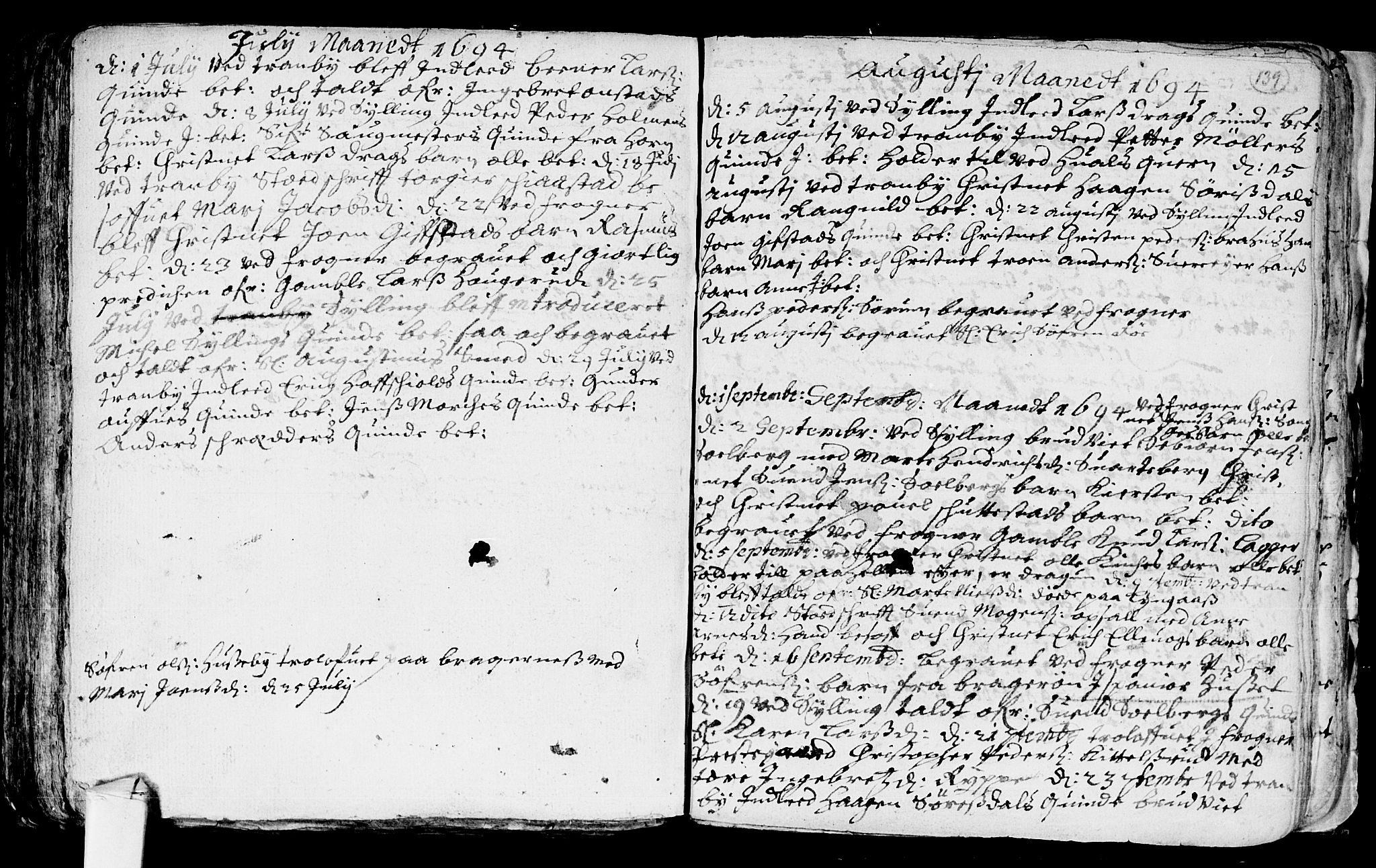 Lier kirkebøker, AV/SAKO-A-230/F/Fa/L0001: Parish register (official) no. I 1, 1672-1701, p. 139