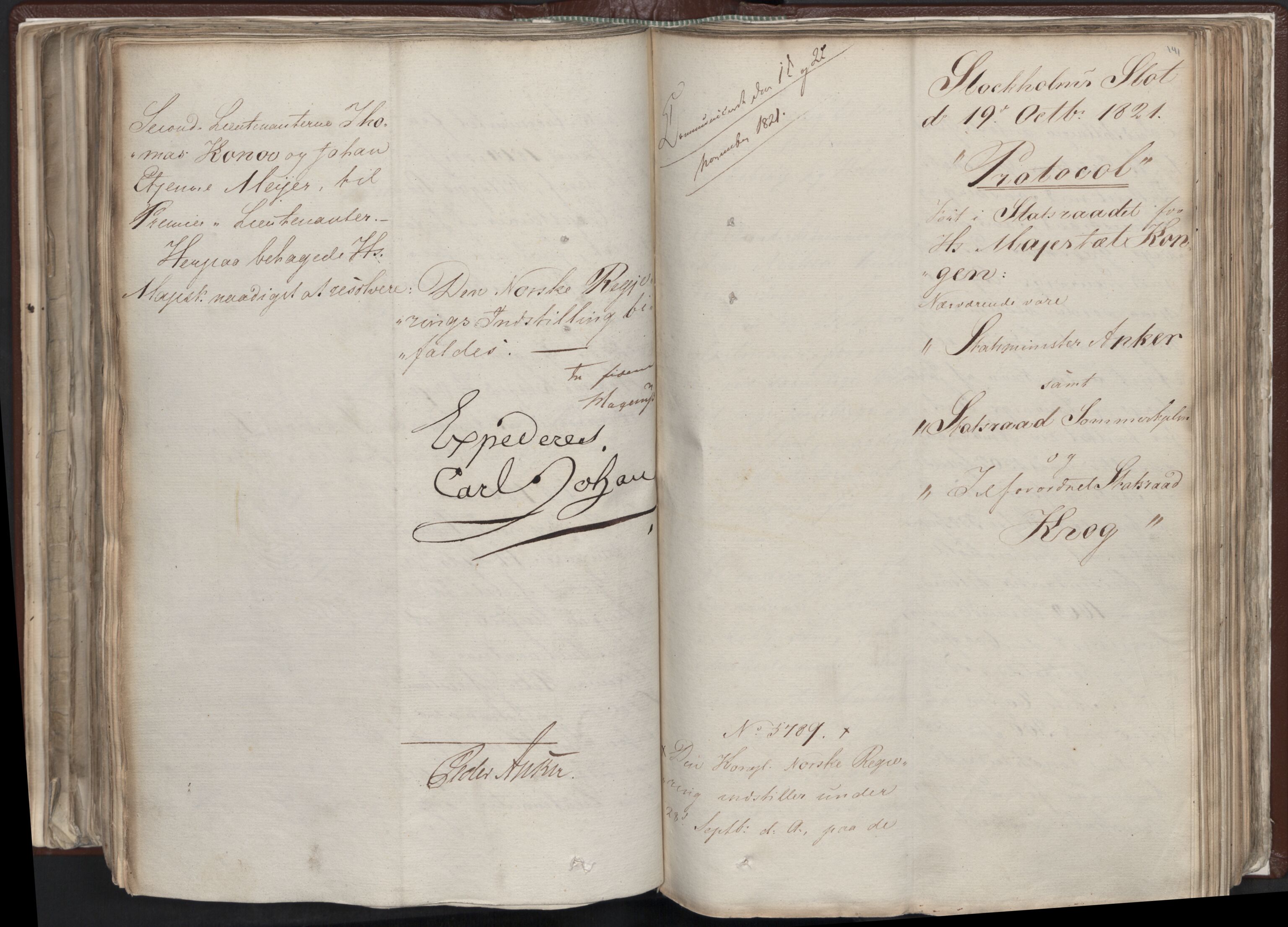 Statsrådssekretariatet, AV/RA-S-1001/A/Ab/L0012: Kgl. res. nr. 5679-6008 II, 1821, p. 140b-141a