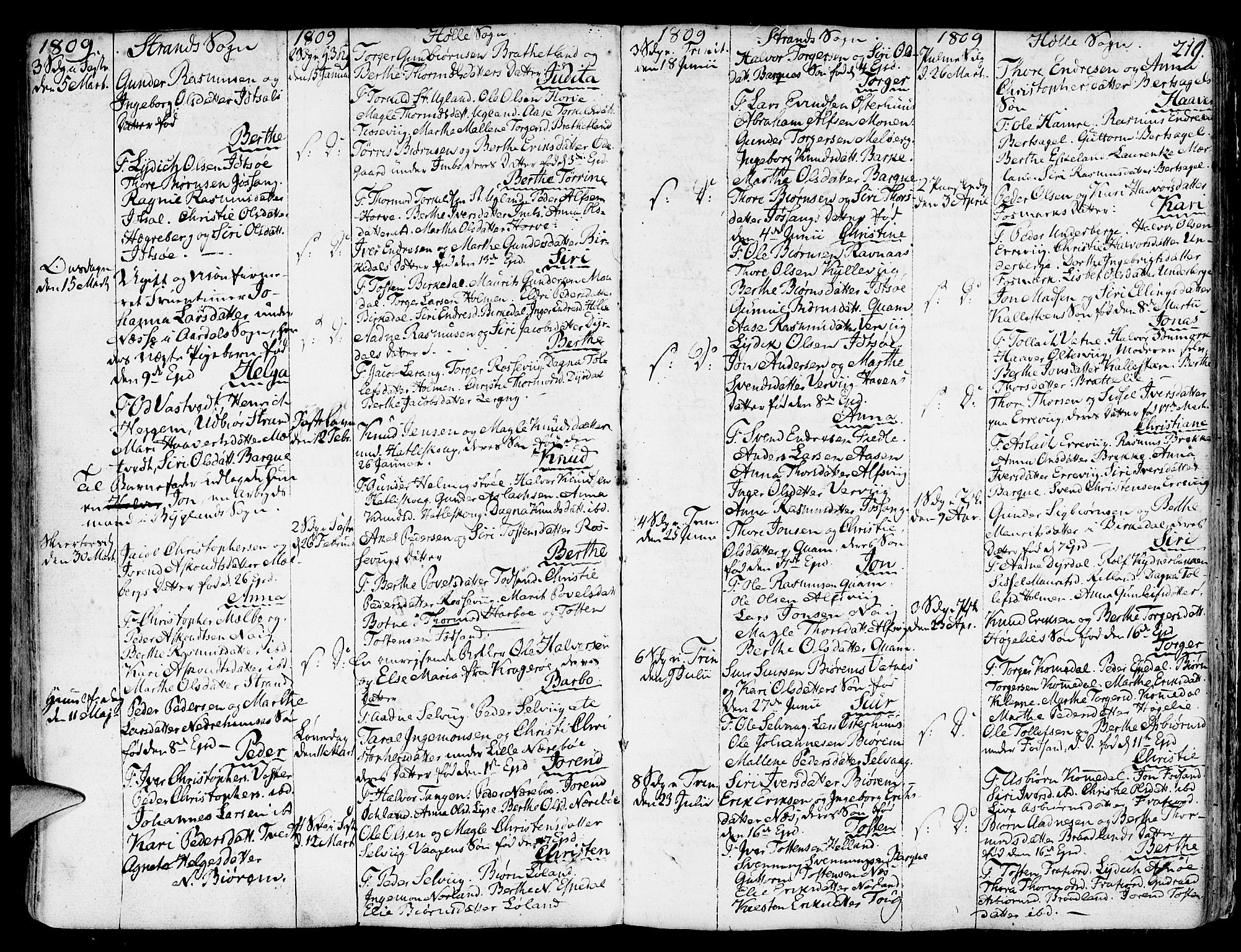 Strand sokneprestkontor, AV/SAST-A-101828/H/Ha/Haa/L0003: Parish register (official) no. A 3, 1769-1816, p. 219