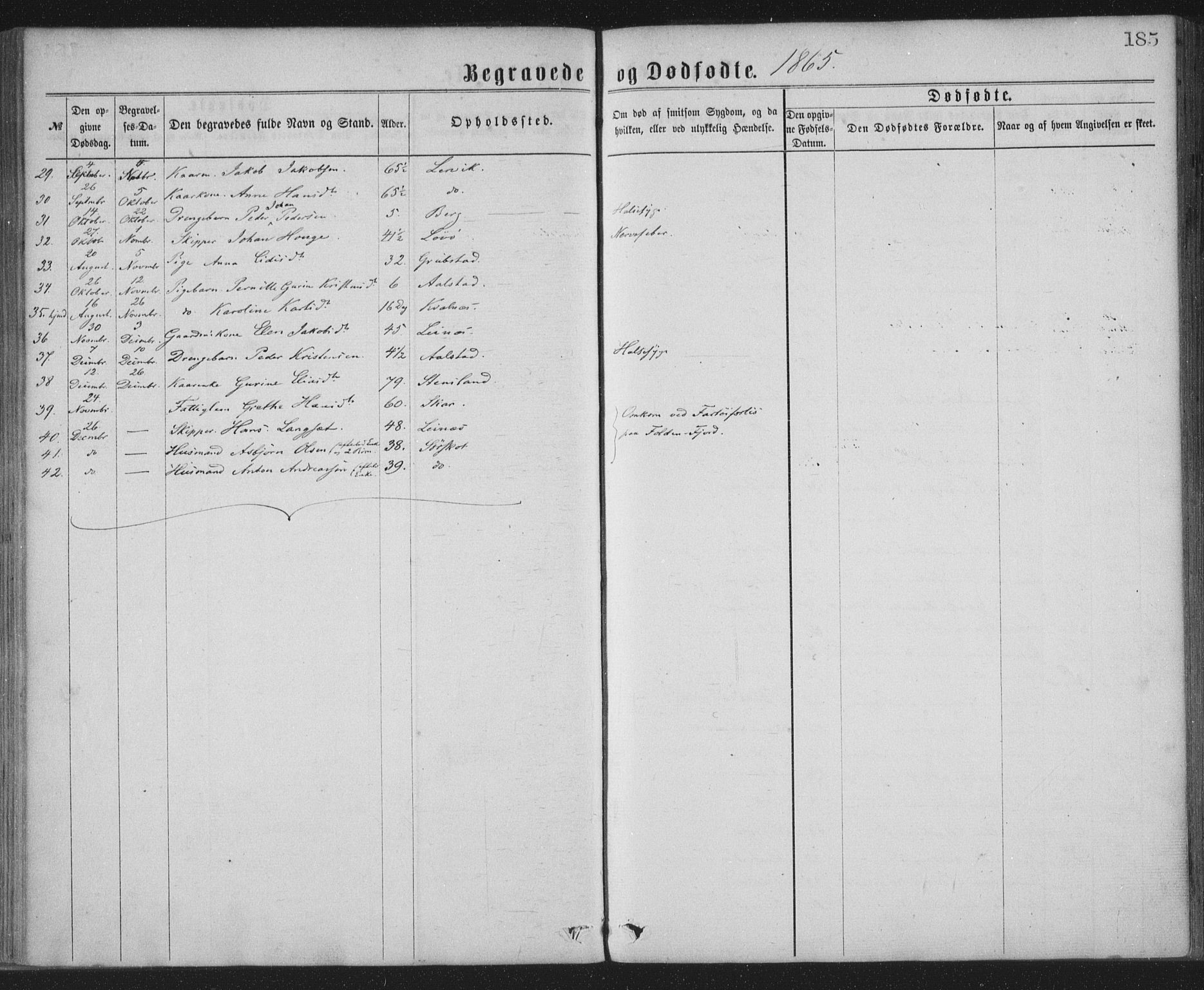 Ministerialprotokoller, klokkerbøker og fødselsregistre - Nordland, AV/SAT-A-1459/855/L0801: Parish register (official) no. 855A09, 1864-1874, p. 185