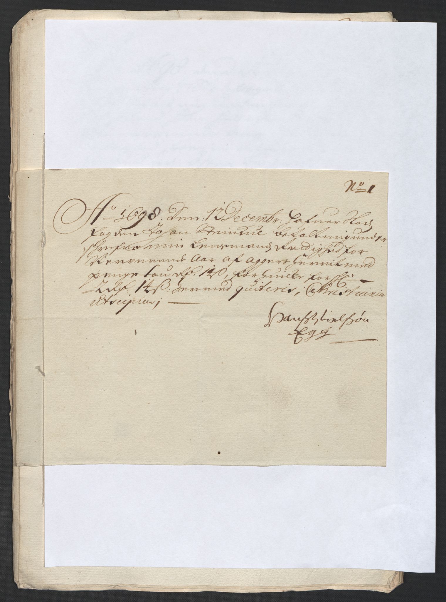 Rentekammeret inntil 1814, Reviderte regnskaper, Fogderegnskap, AV/RA-EA-4092/R10/L0441: Fogderegnskap Aker og Follo, 1698, p. 201