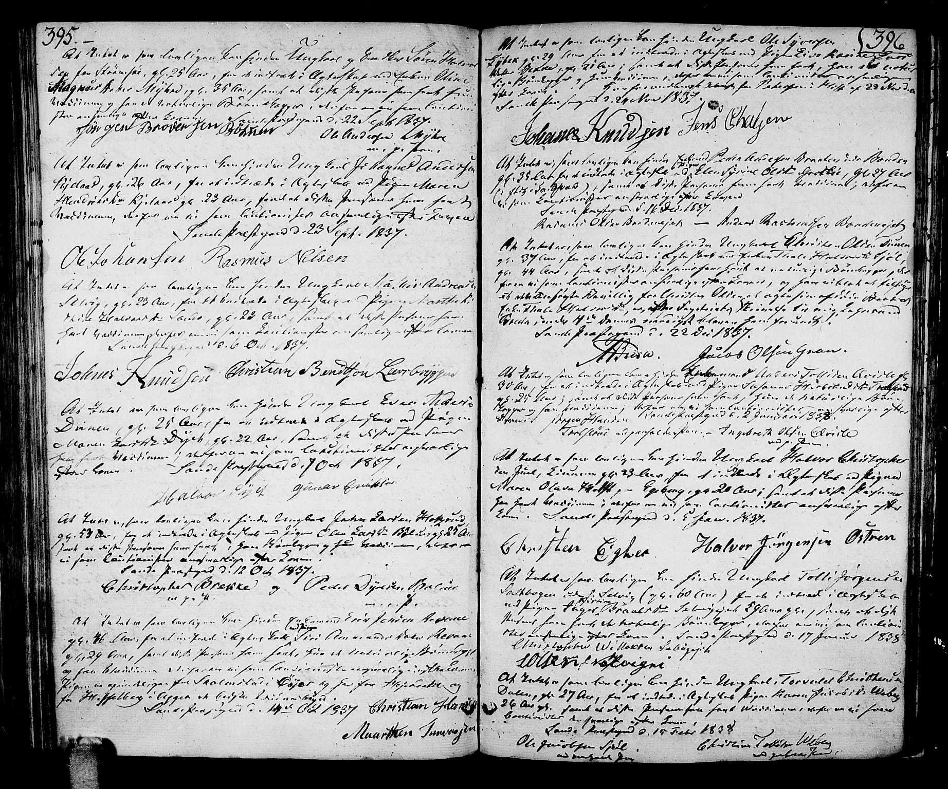 Sande Kirkebøker, AV/SAKO-A-53/F/Fa/L0002: Parish register (official) no. 2, 1804-1814, p. 395-396