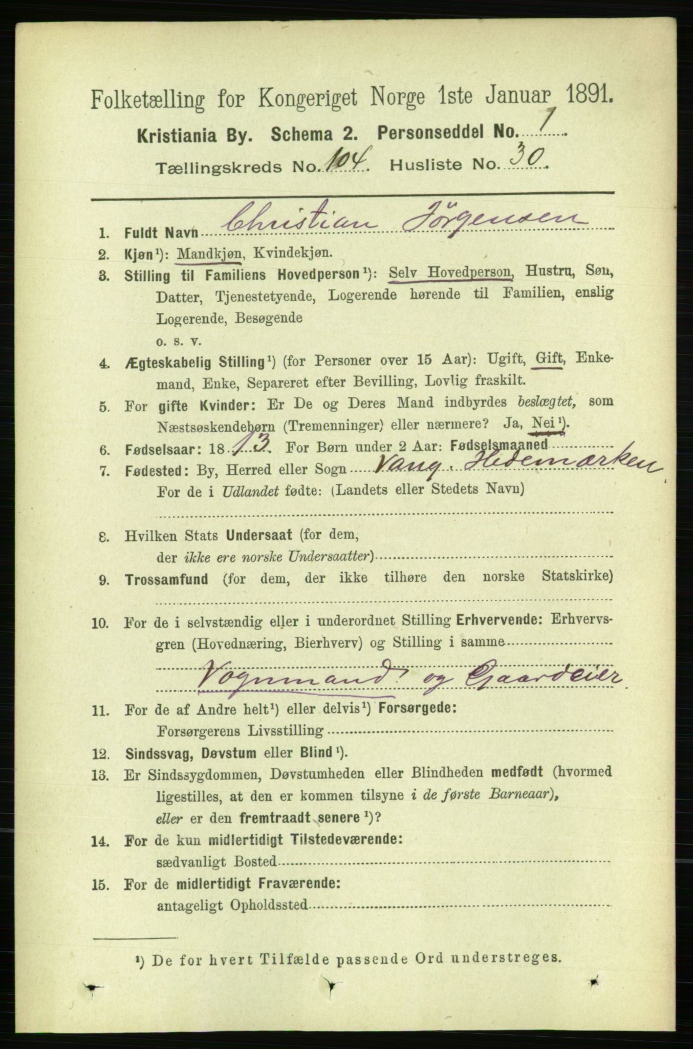 RA, 1891 census for 0301 Kristiania, 1891, p. 52783