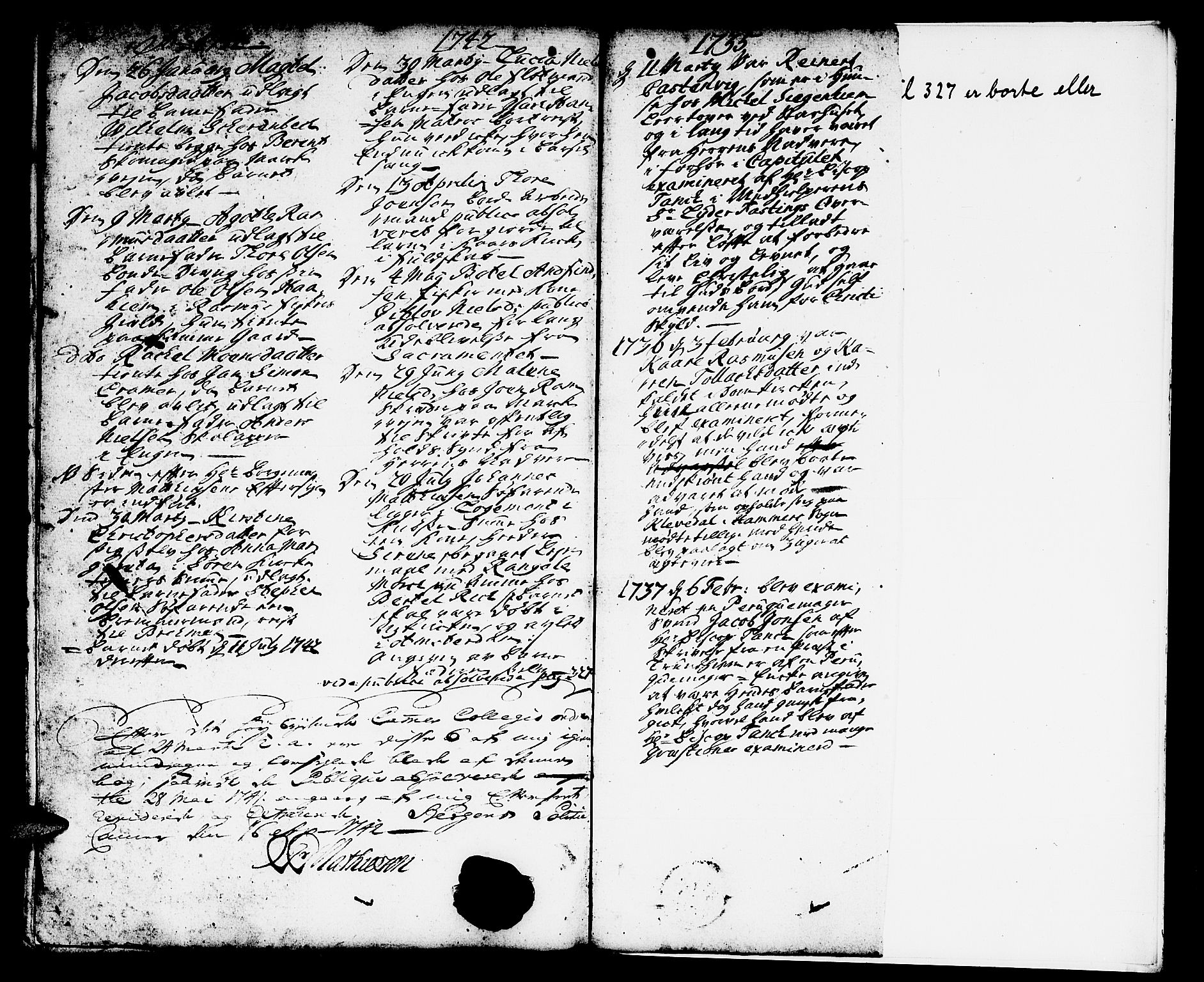 Domkirken sokneprestembete, AV/SAB-A-74801/H/Haa/L0002: Parish register (official) no. A 2, 1733-1750, p. 372-373