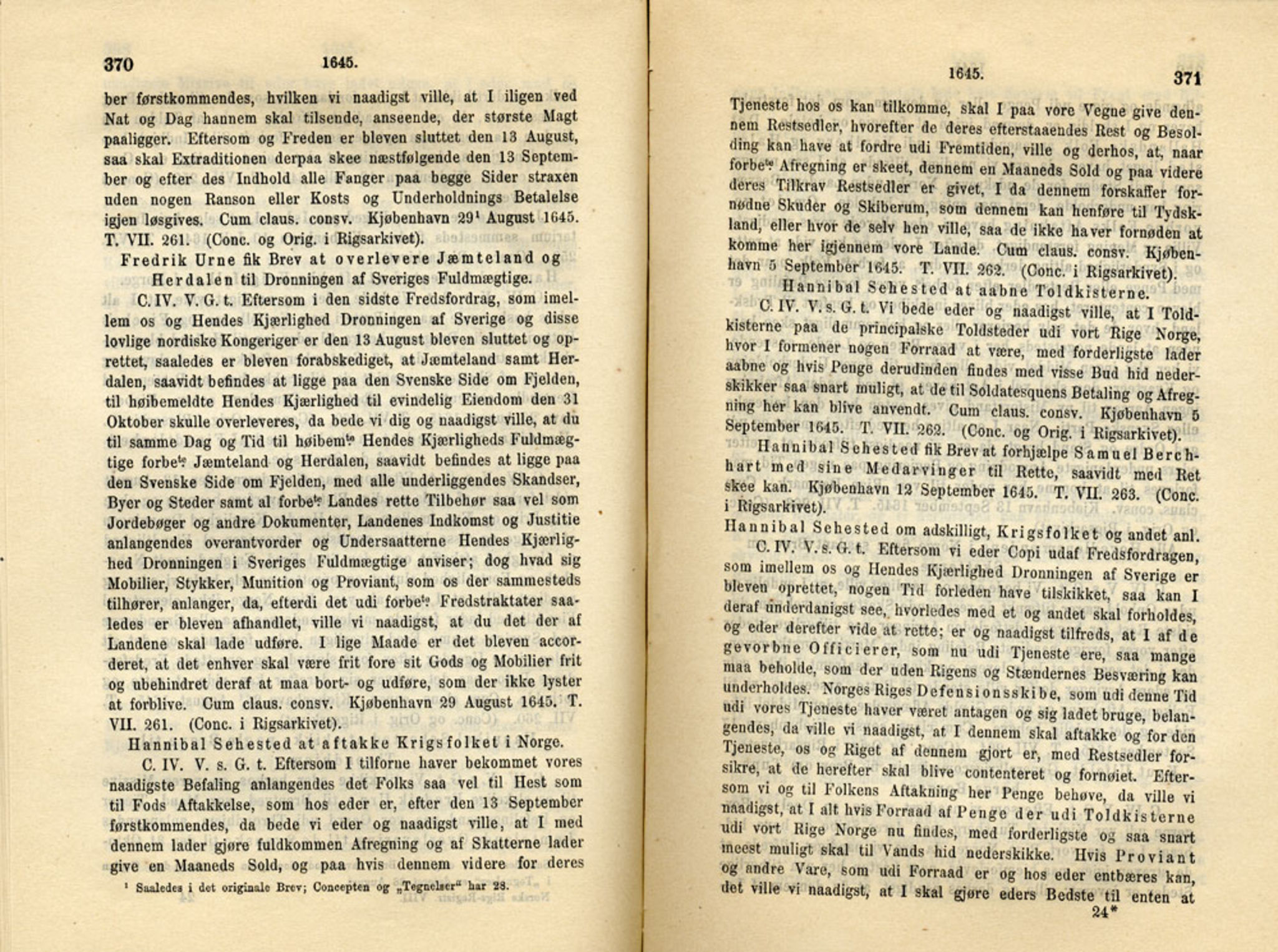 Publikasjoner utgitt av Det Norske Historiske Kildeskriftfond, PUBL/-/-/-: Norske Rigs-Registranter, bind 8, 1641-1648, p. 370-371