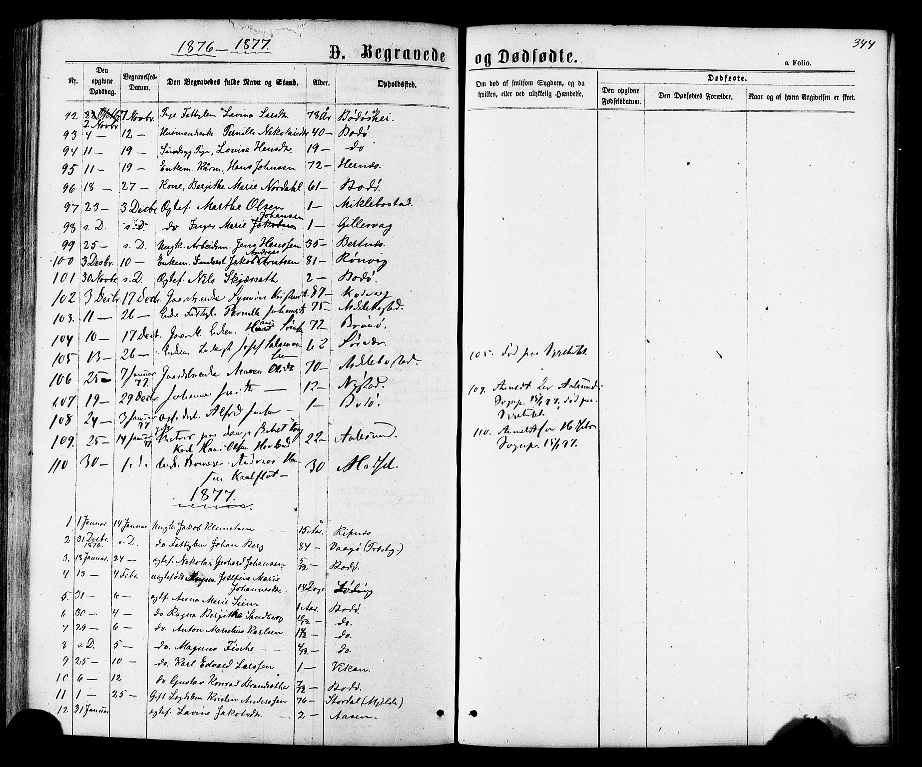 Ministerialprotokoller, klokkerbøker og fødselsregistre - Nordland, AV/SAT-A-1459/801/L0029: Parish register (copy) no. 801C04, 1868-1878, p. 344