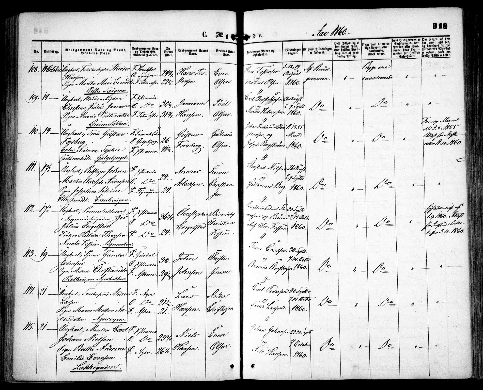 Grønland prestekontor Kirkebøker, SAO/A-10848/F/Fa/L0001: Parish register (official) no. 1, 1859-1861, p. 318