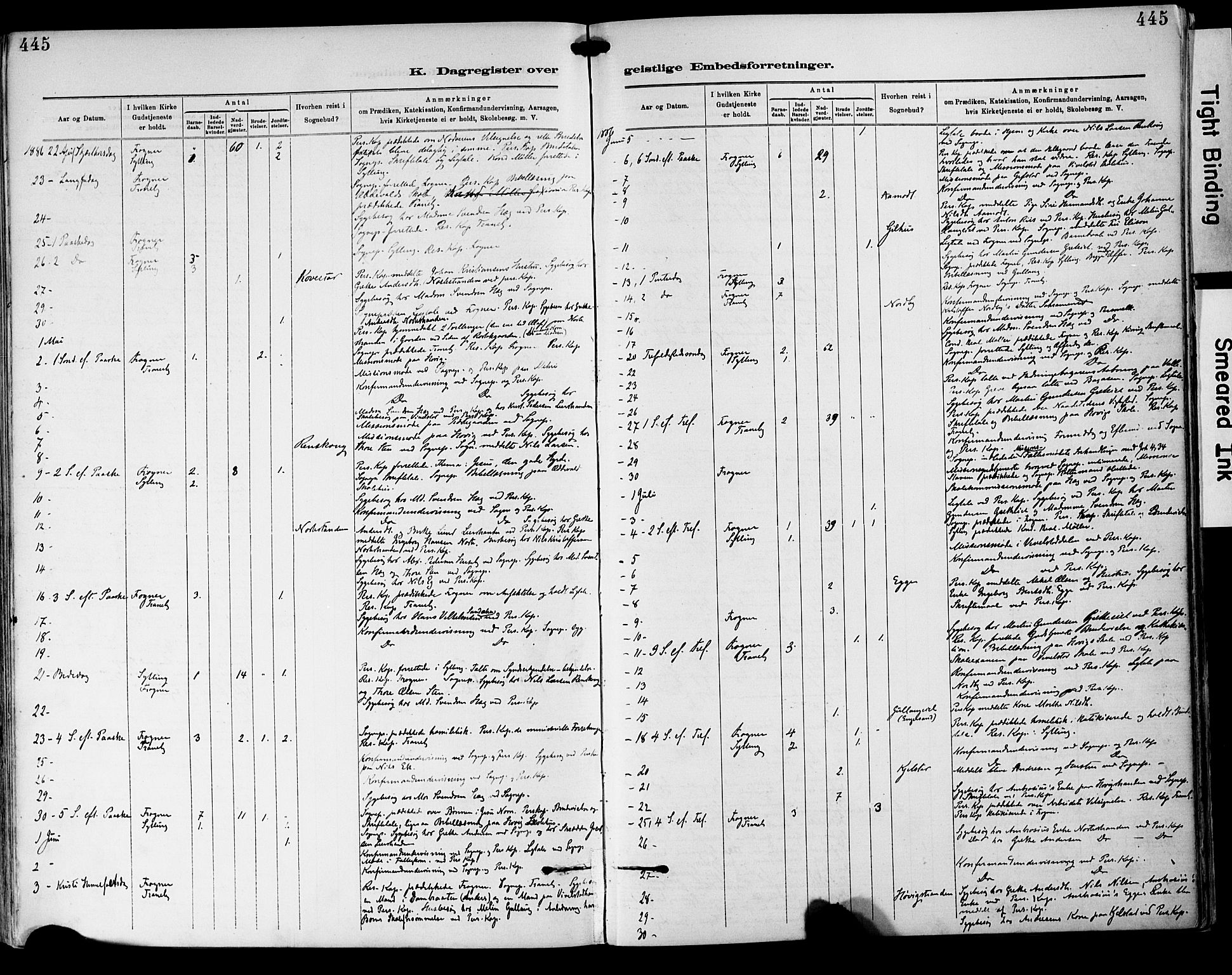 Lier kirkebøker, AV/SAKO-A-230/F/Fa/L0015: Parish register (official) no. I 15, 1883-1894, p. 445