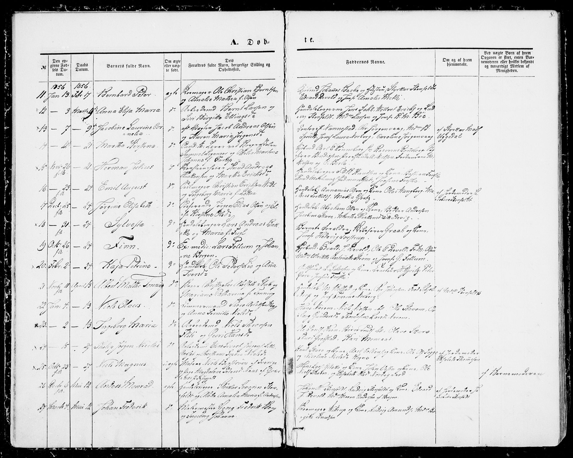 Ministerialprotokoller, klokkerbøker og fødselsregistre - Møre og Romsdal, AV/SAT-A-1454/529/L0451: Parish register (official) no. 529A01, 1855-1863, p. 8