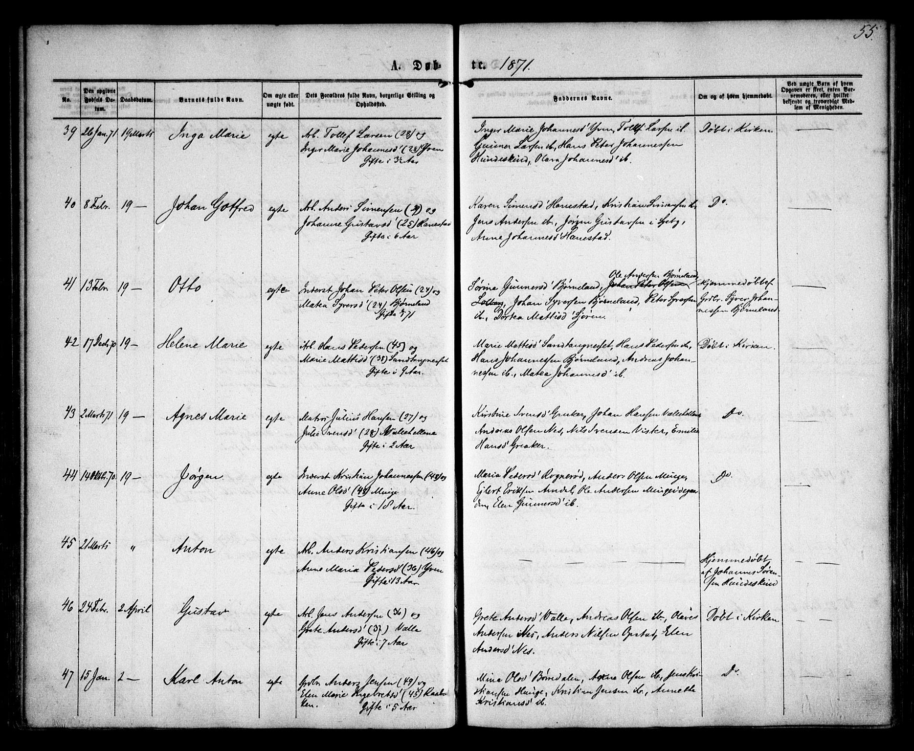 Tune prestekontor Kirkebøker, AV/SAO-A-2007/F/Fa/L0015: Parish register (official) no. 15, 1869-1873, p. 55