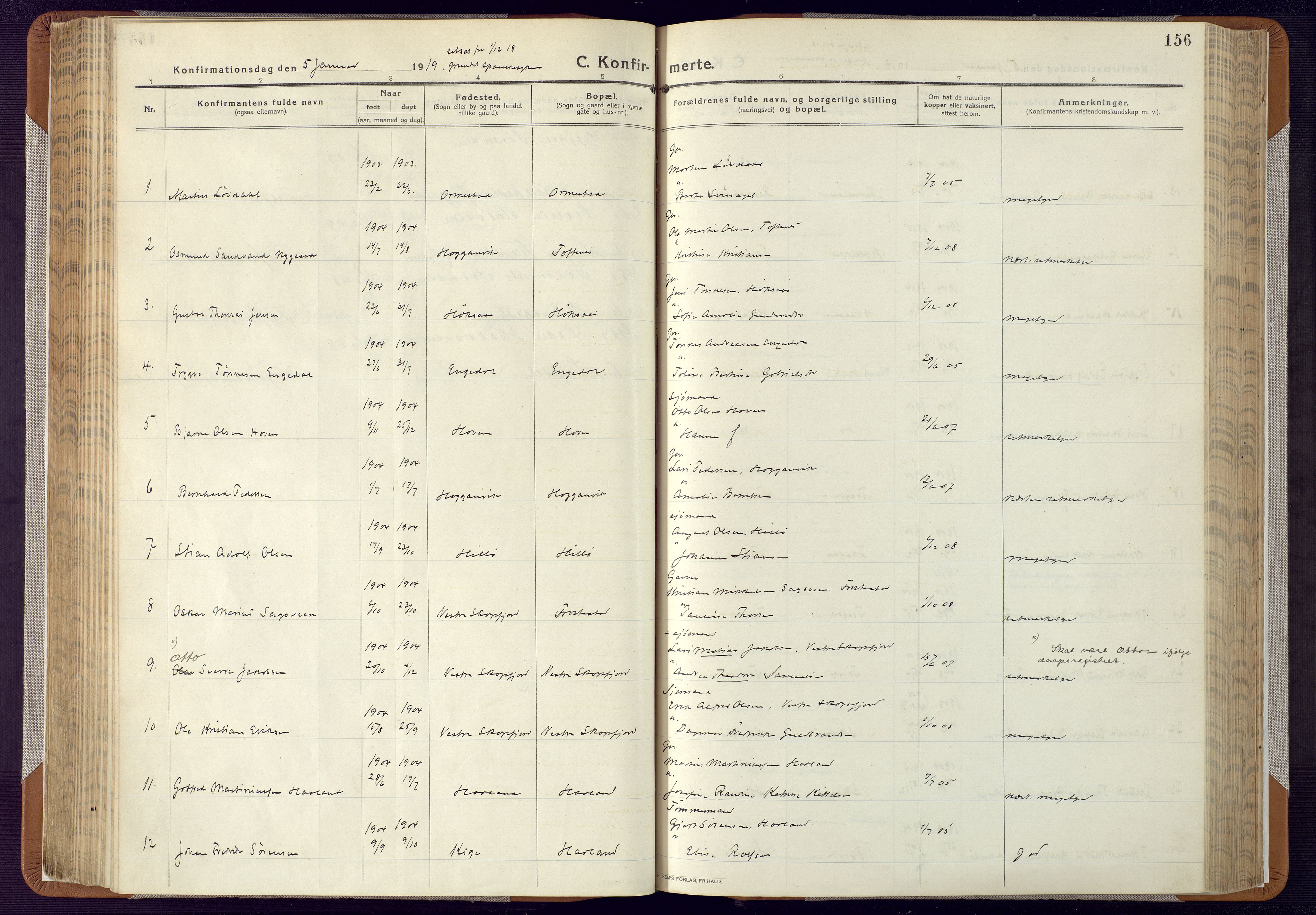 Mandal sokneprestkontor, SAK/1111-0030/F/Fa/Faa/L0022: Parish register (official) no. A 22, 1913-1925, p. 156