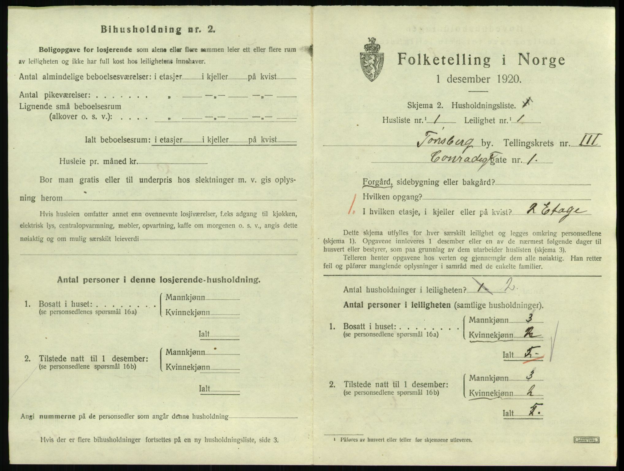 SAKO, 1920 census for Tønsberg, 1920, p. 3013