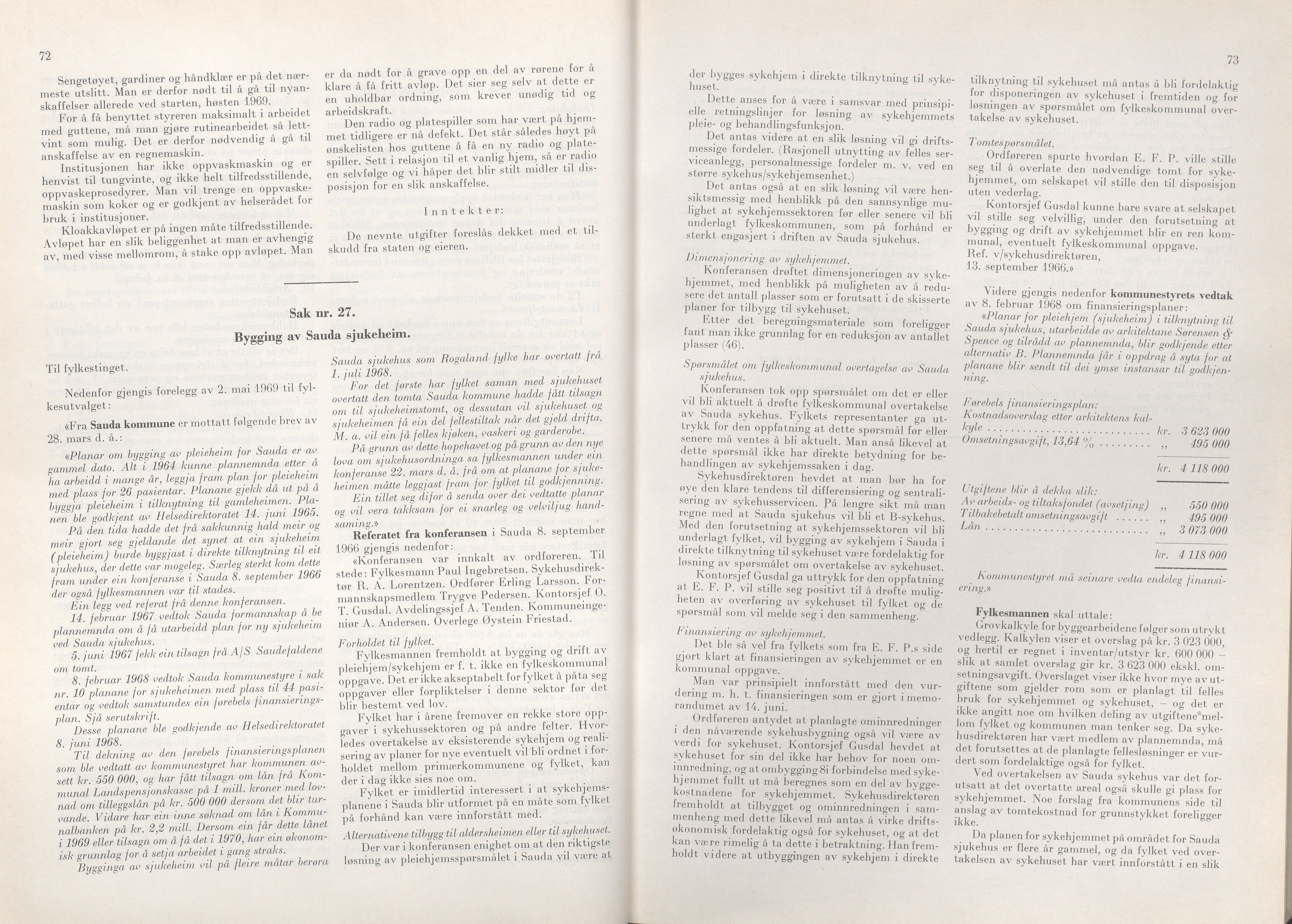 Rogaland fylkeskommune - Fylkesrådmannen , IKAR/A-900/A/Aa/Aaa/L0089: Møtebok , 1969, p. 72-73