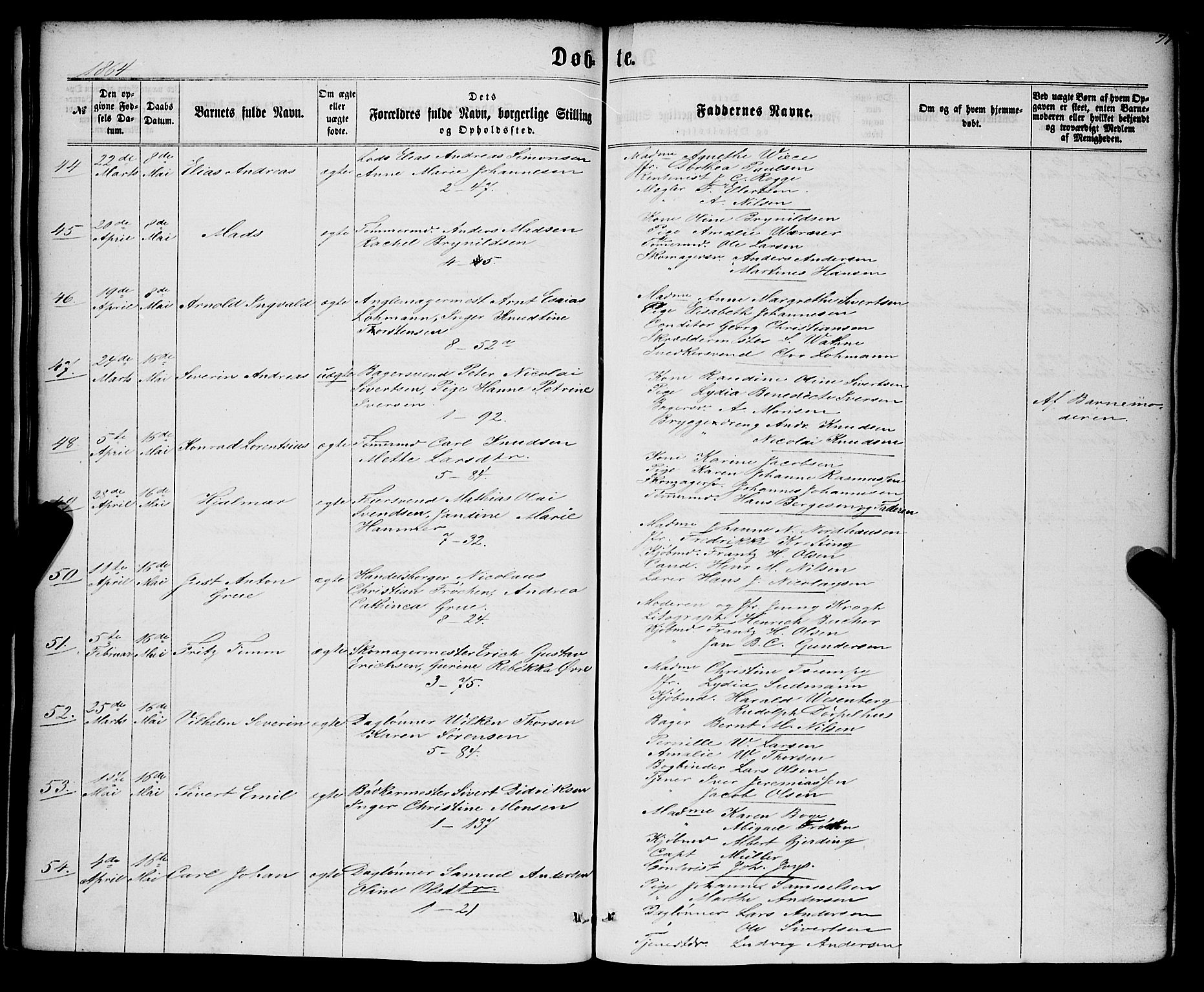 Nykirken Sokneprestembete, AV/SAB-A-77101/H/Haa/L0015: Parish register (official) no. B 2, 1858-1869, p. 77