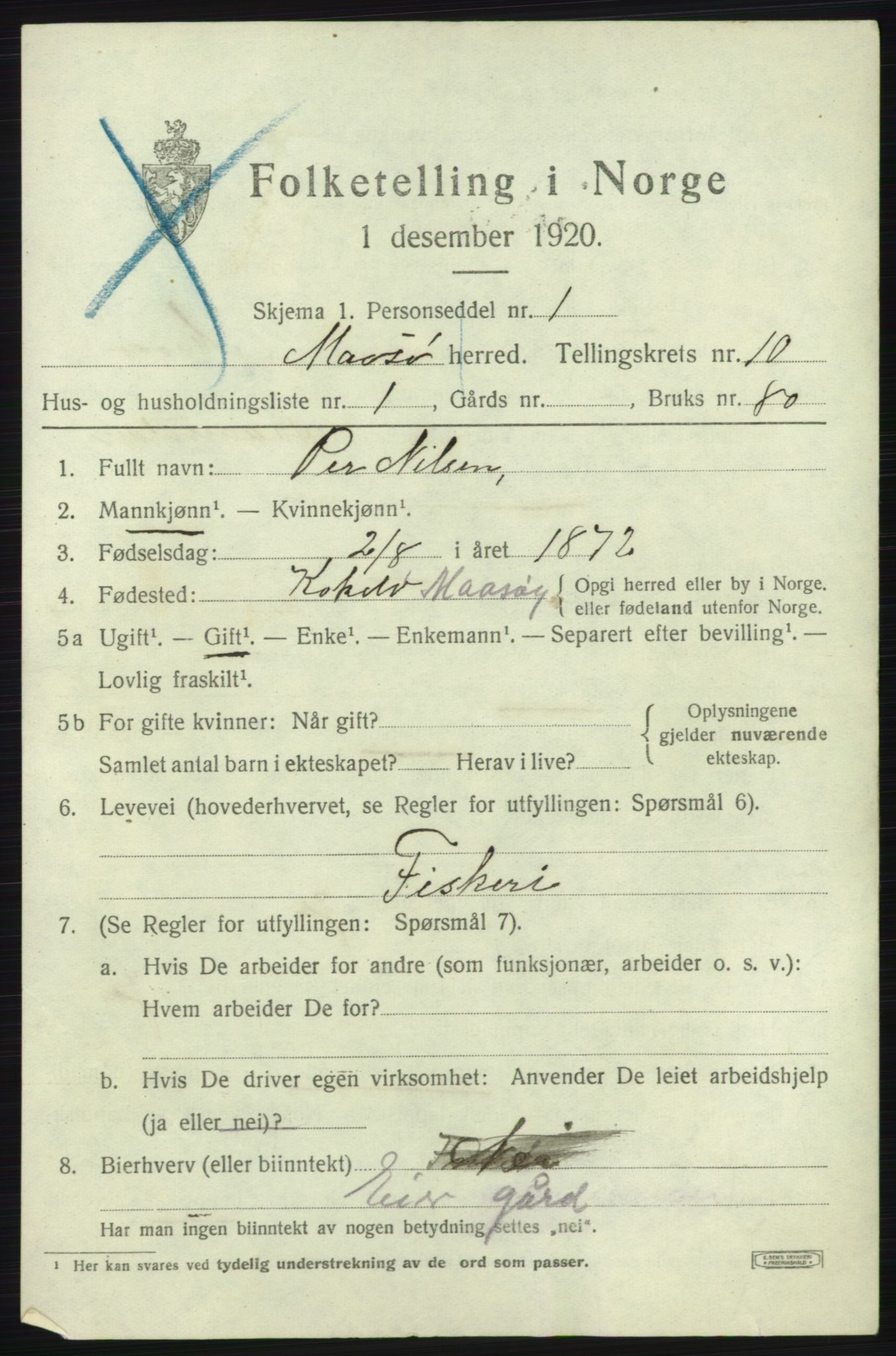 SATØ, 1920 census for Måsøy, 1920, p. 4712