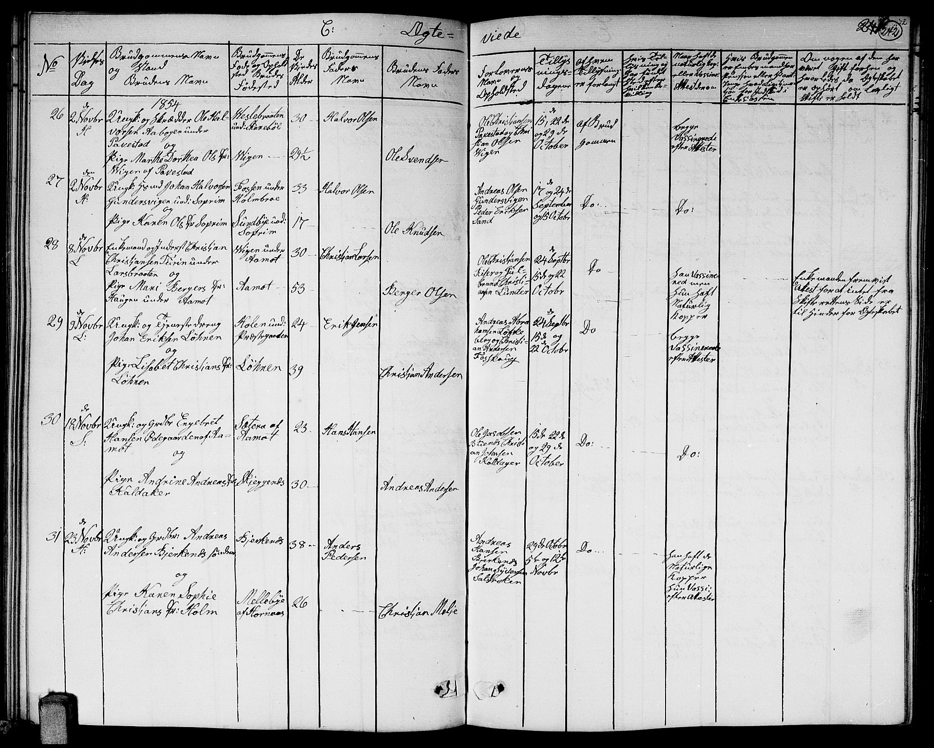 Høland prestekontor Kirkebøker, SAO/A-10346a/G/Ga/L0004: Parish register (copy) no. I 4, 1854-1862, p. 242