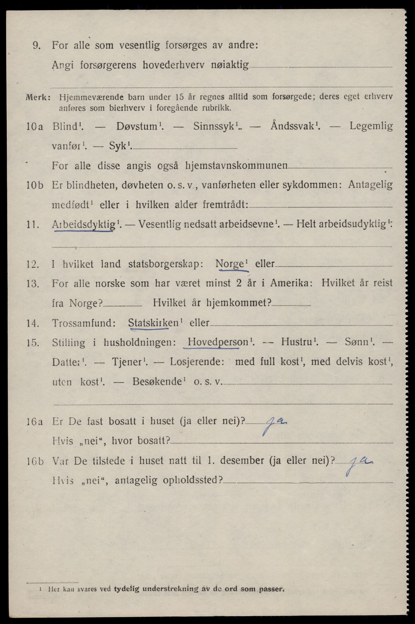 SAST, 1920 census for Suldal, 1920, p. 3467