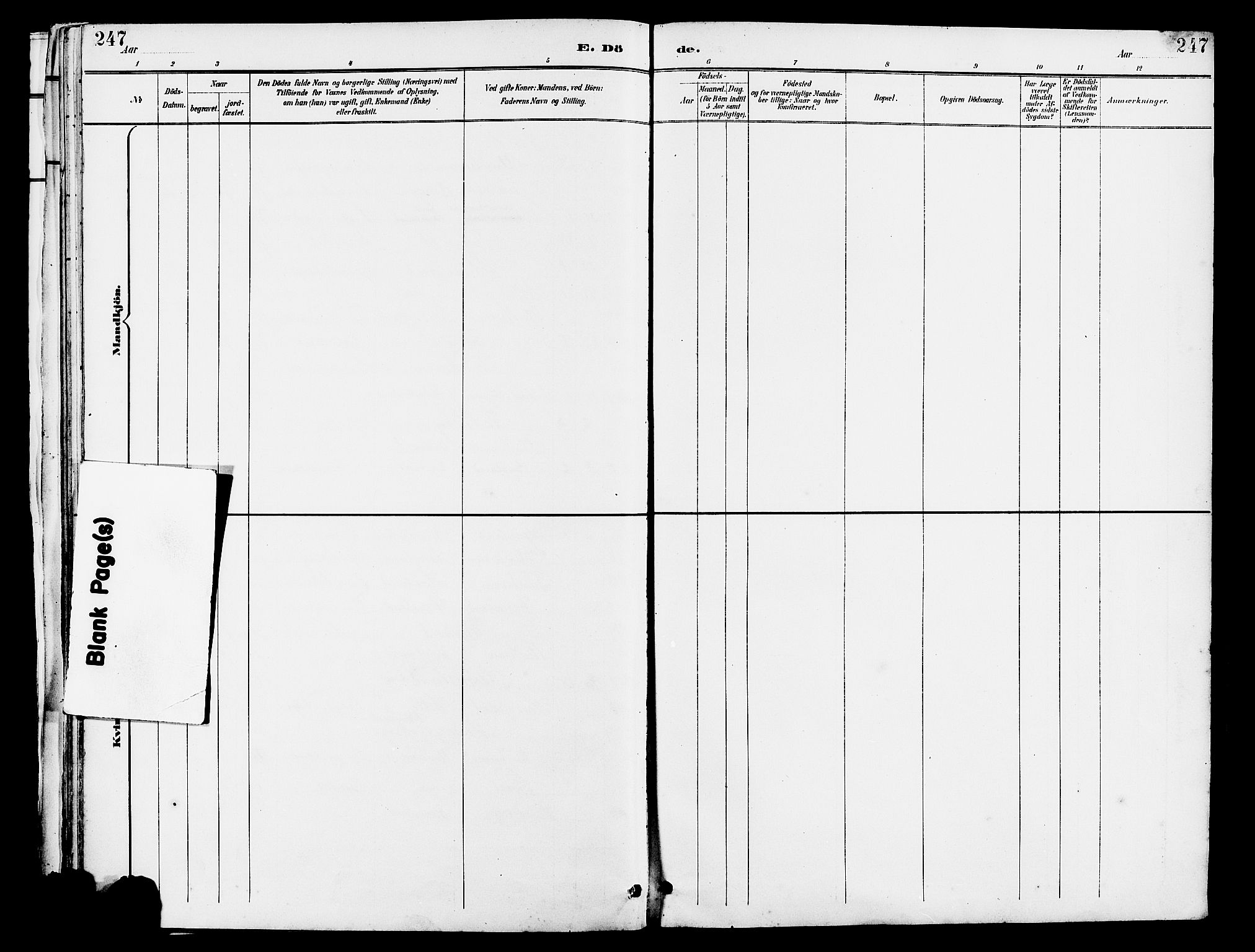 Lye sokneprestkontor, AV/SAST-A-101794/001/30BB/L0007: Parish register (copy) no. B 8, 1889-1909, p. 247