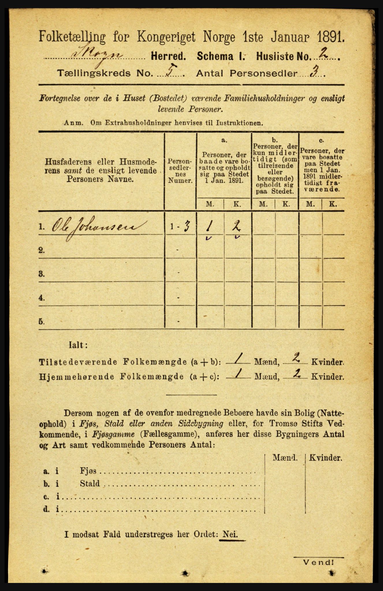 RA, 1891 census for 1719 Skogn, 1891, p. 2846