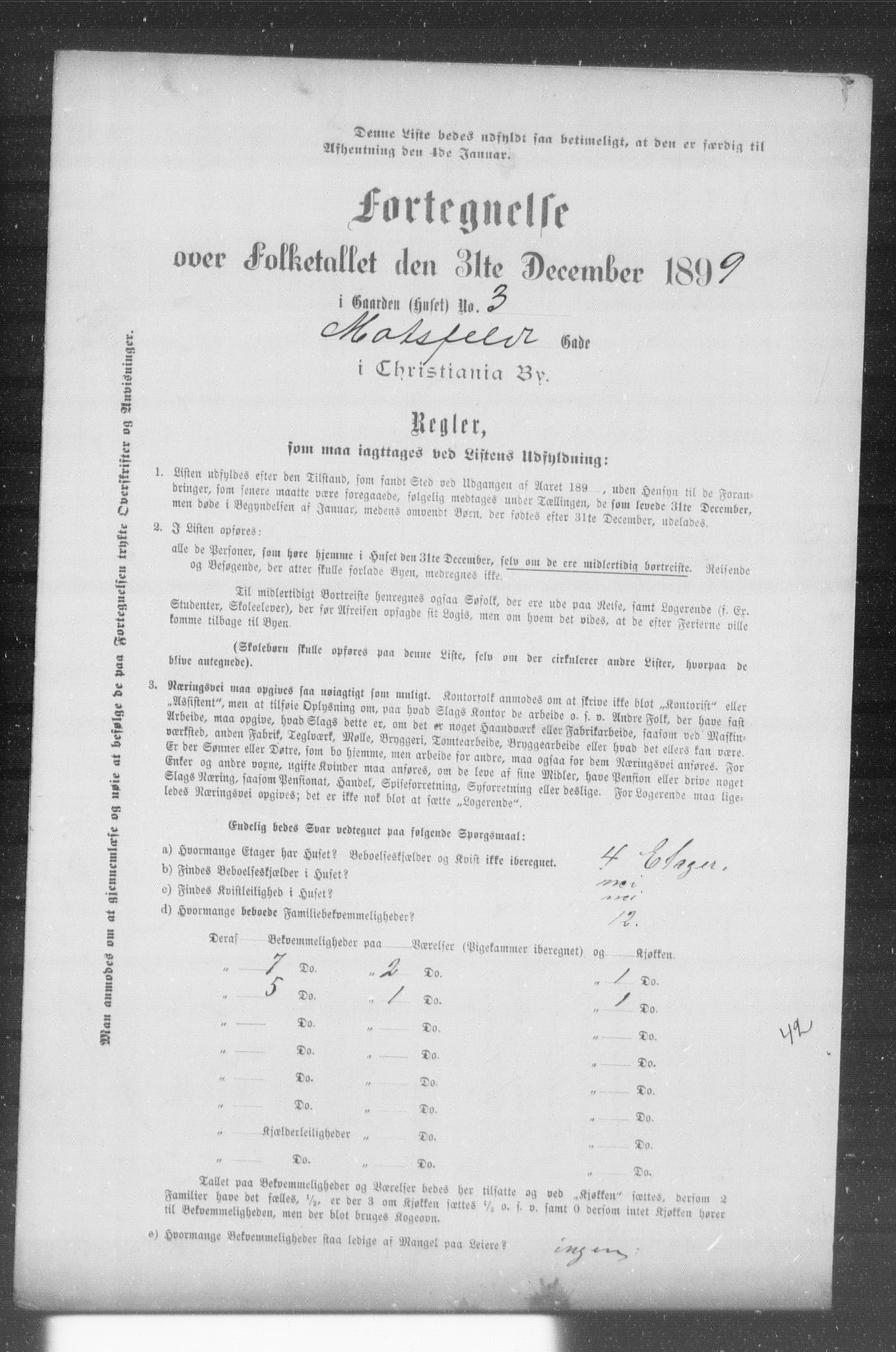 OBA, Municipal Census 1899 for Kristiania, 1899, p. 8564