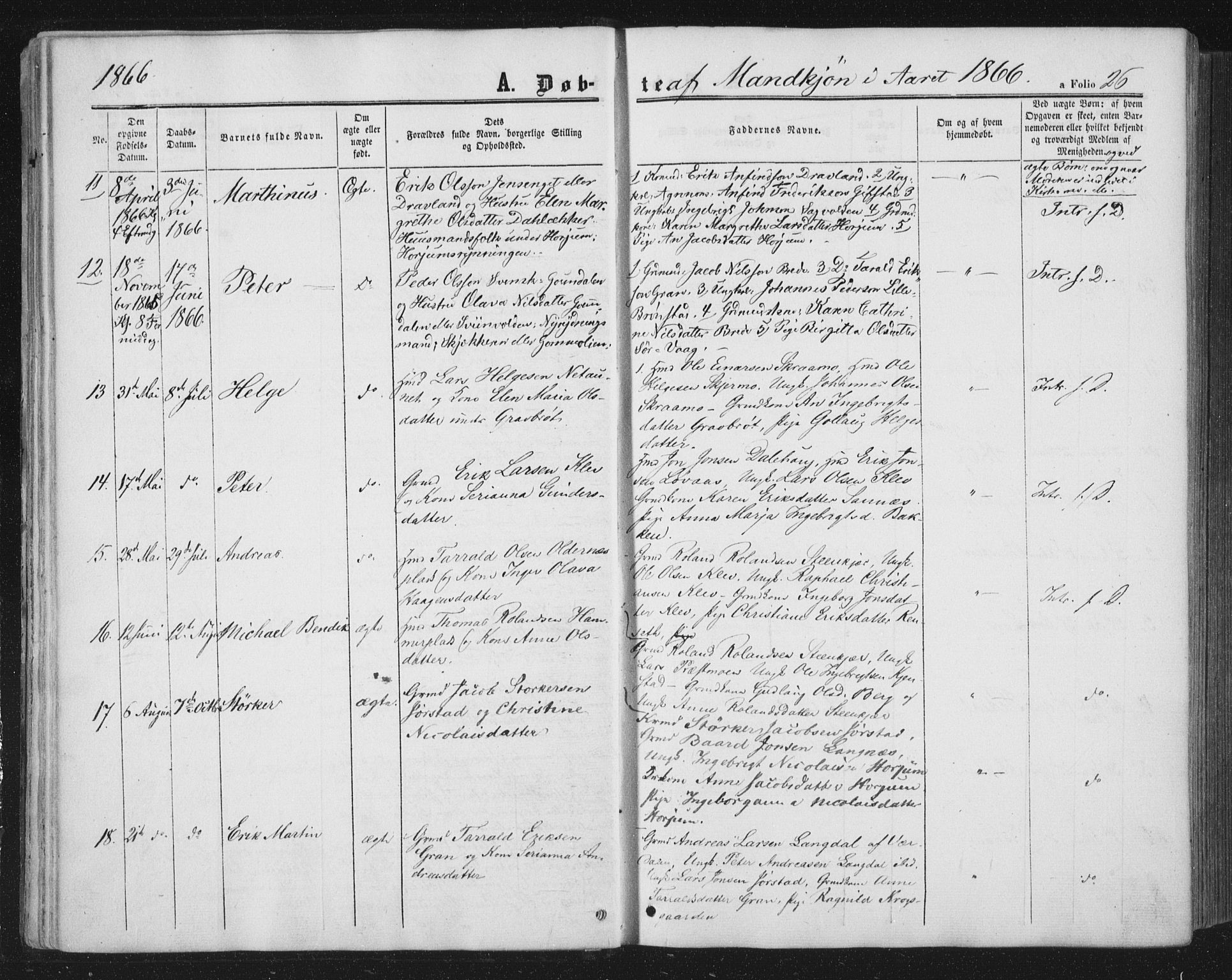 Ministerialprotokoller, klokkerbøker og fødselsregistre - Nord-Trøndelag, SAT/A-1458/749/L0472: Parish register (official) no. 749A06, 1857-1873, p. 26