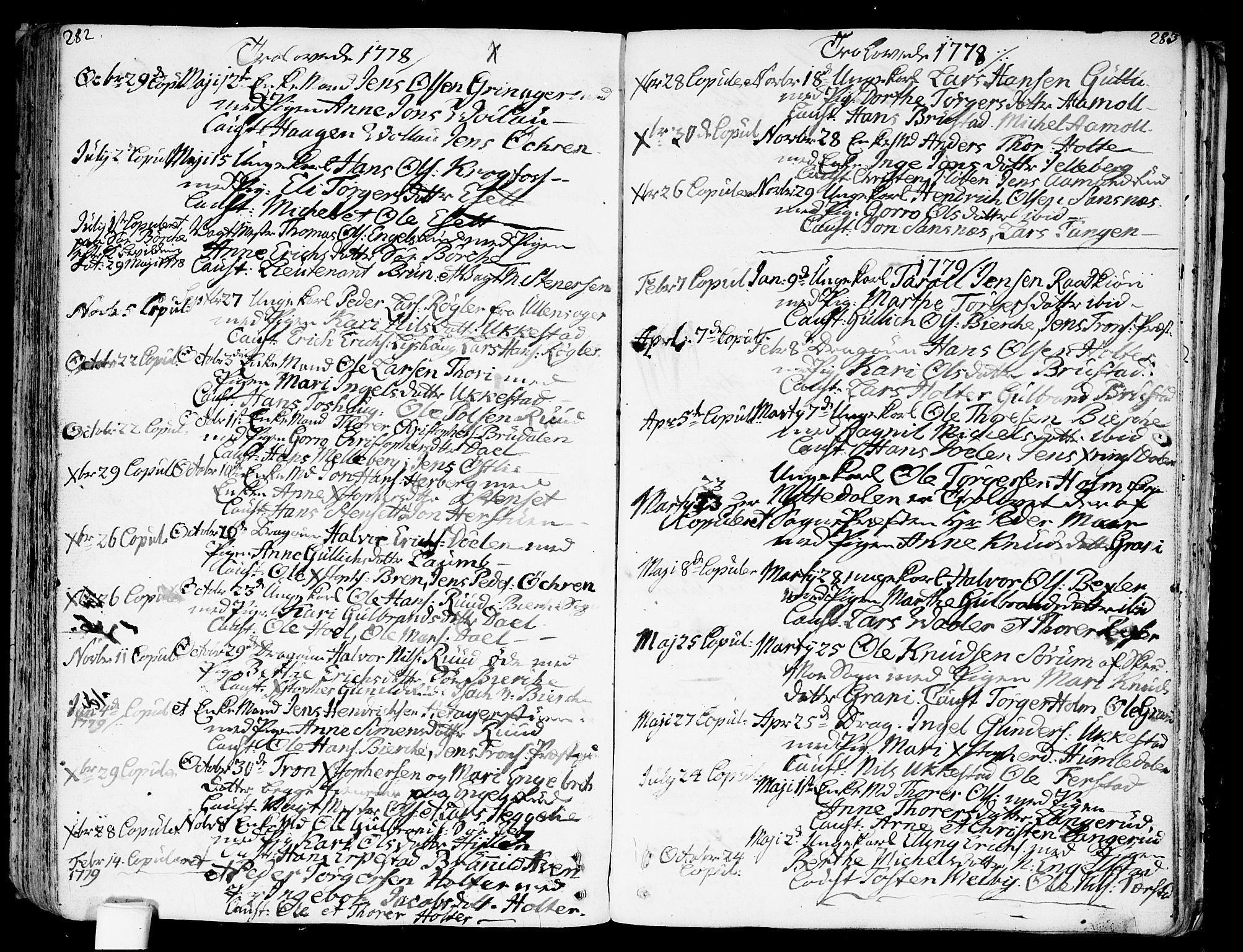 Nannestad prestekontor Kirkebøker, SAO/A-10414a/F/Fa/L0007: Parish register (official) no. I 7, 1754-1791, p. 282-283