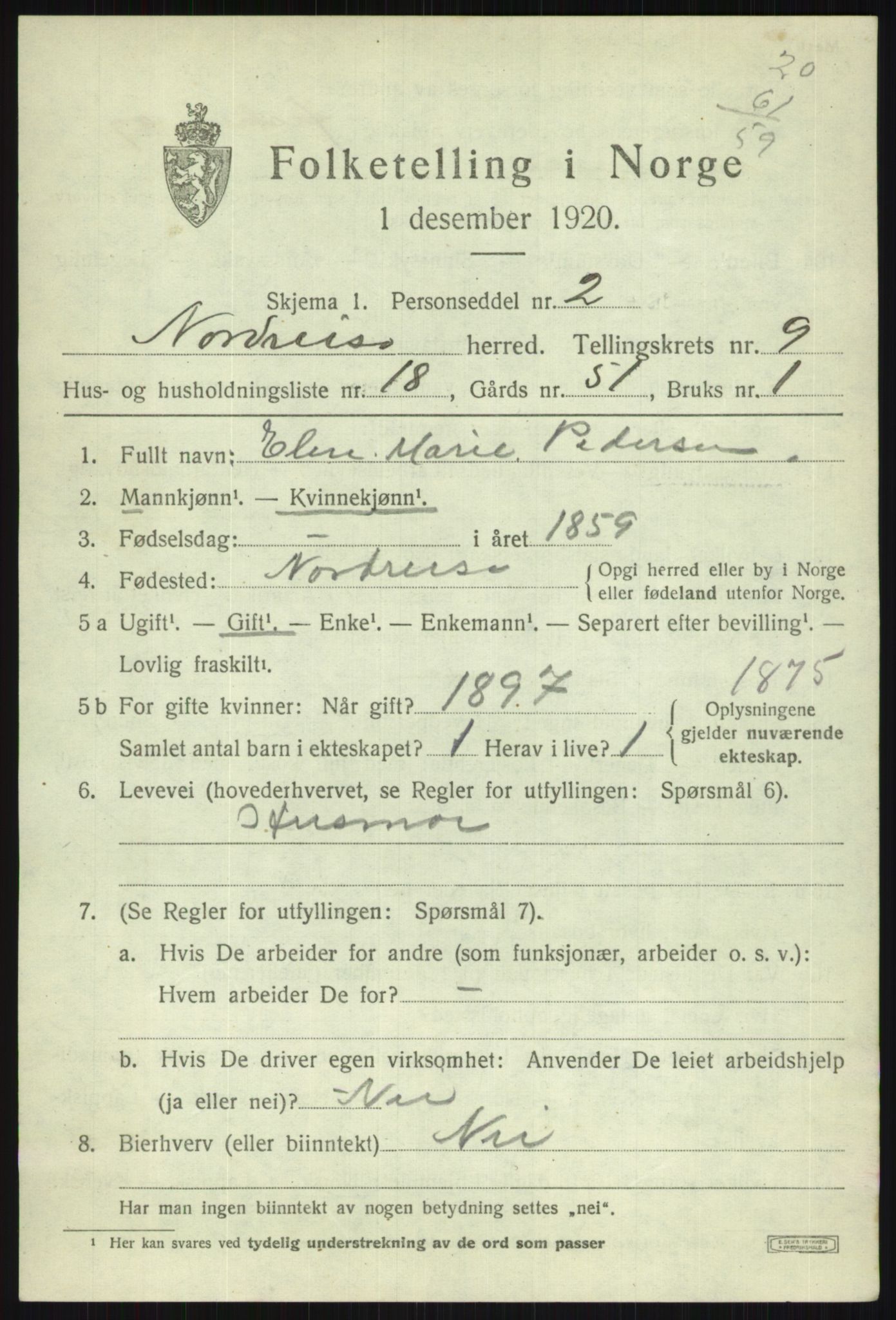 SATØ, 1920 census for Nordreisa, 1920, p. 4153