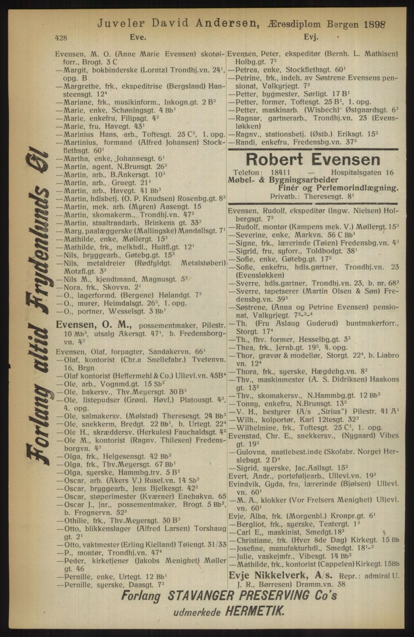 Kristiania/Oslo adressebok, PUBL/-, 1914, p. 428