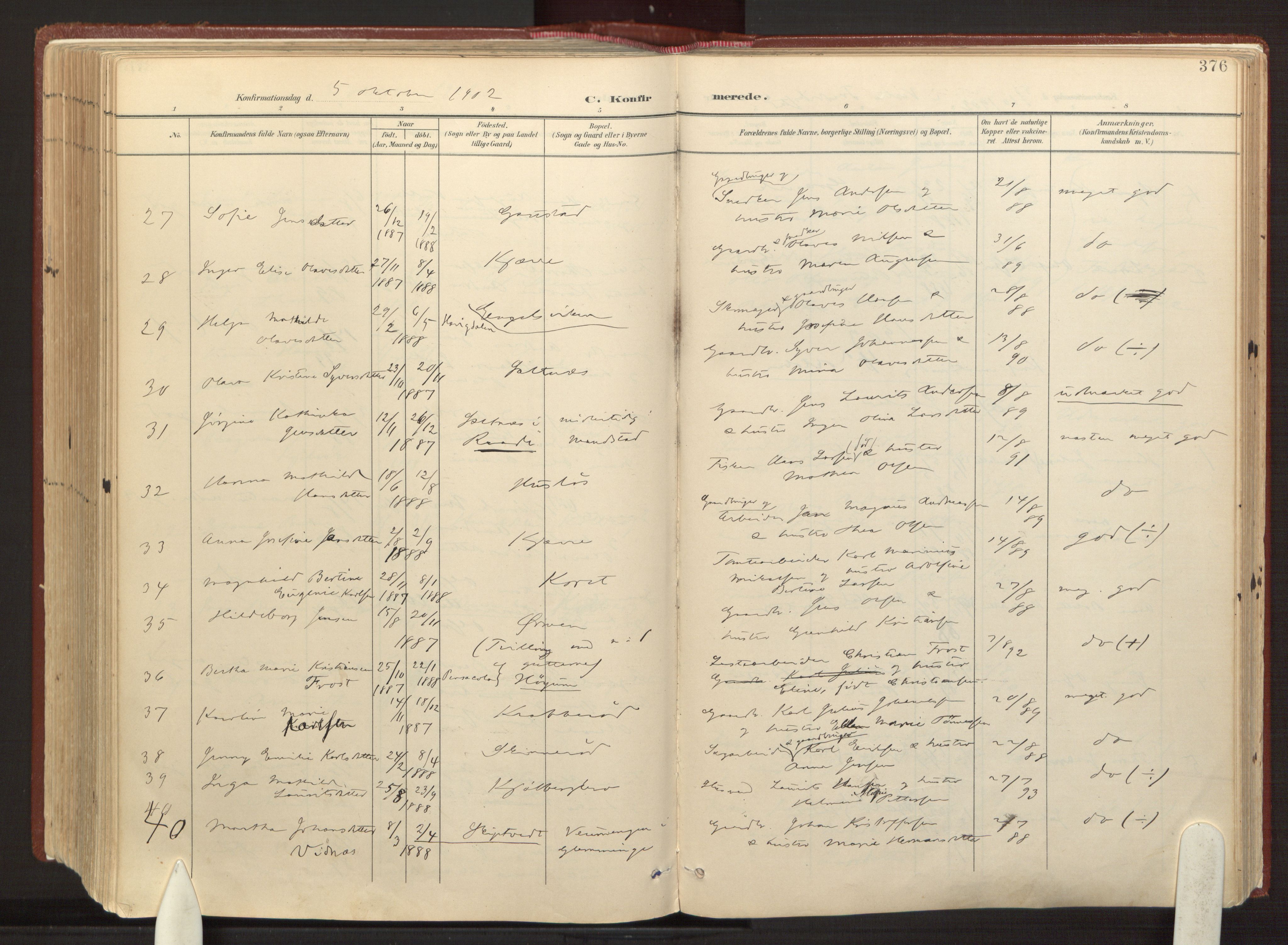 Onsøy prestekontor Kirkebøker, AV/SAO-A-10914/F/Fa/L0008: Parish register (official) no. I 8, 1899-1923, p. 376