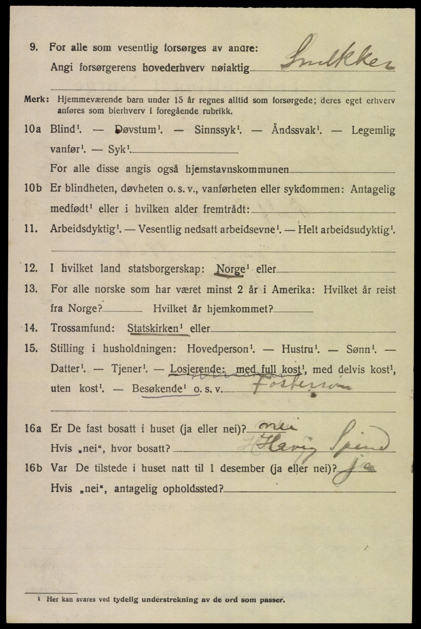 SAK, 1920 census for Spind, 1920, p. 1630