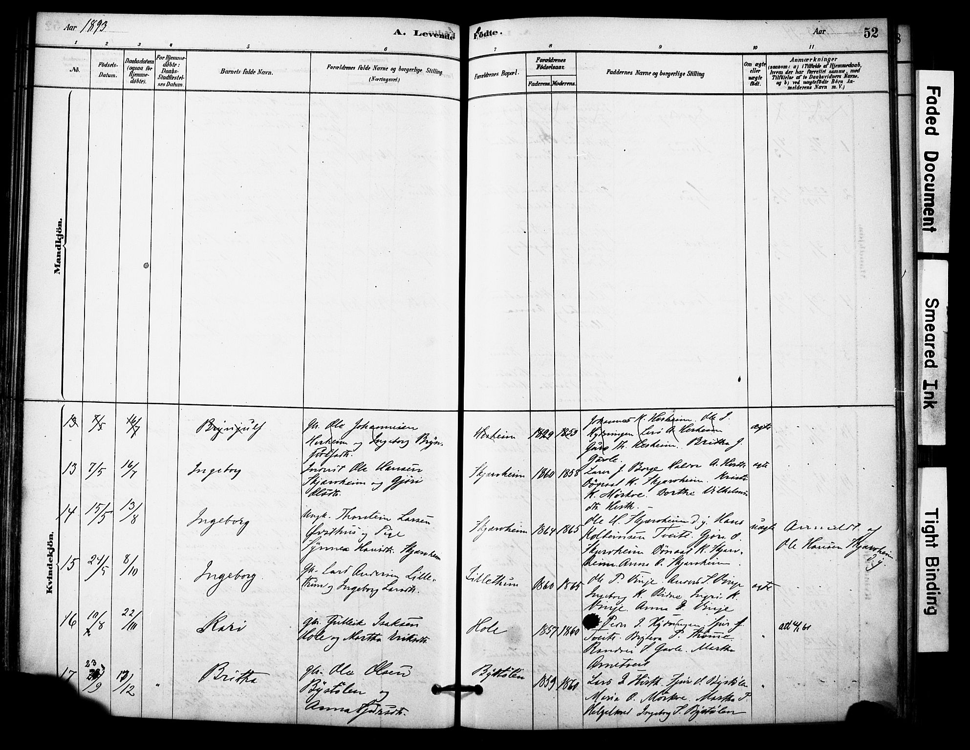 Vossestrand Sokneprestembete, AV/SAB-A-79101/H/Haa: Parish register (official) no. C 1, 1878-1903, p. 52