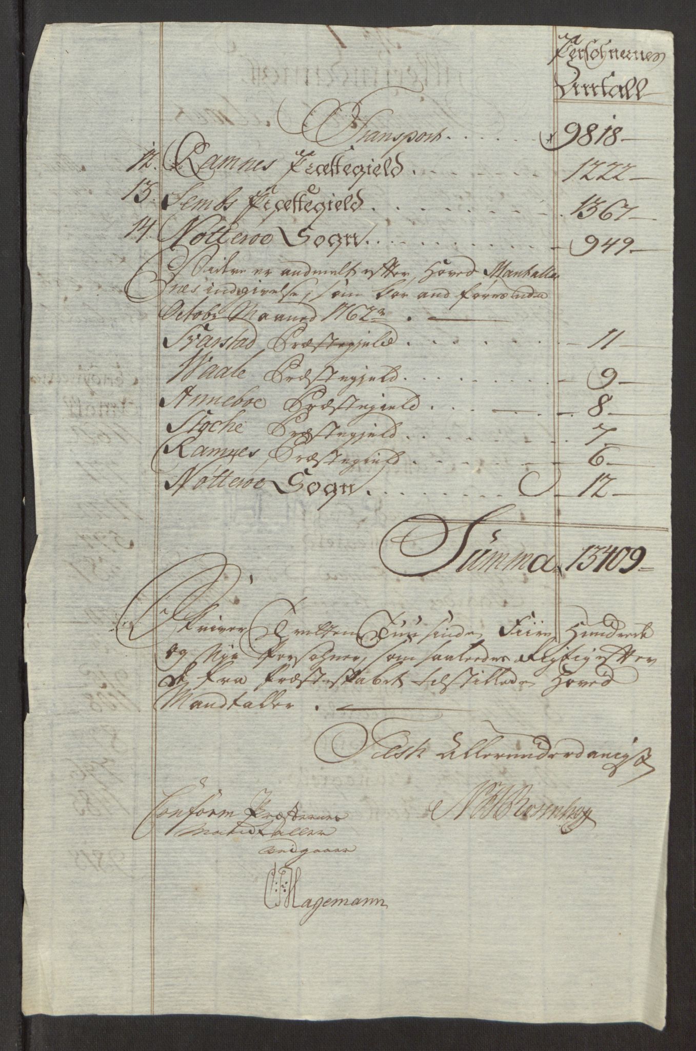 Rentekammeret inntil 1814, Reviderte regnskaper, Fogderegnskap, RA/EA-4092/R32/L1960: Ekstraskatten Jarlsberg grevskap, 1762-1772, p. 15