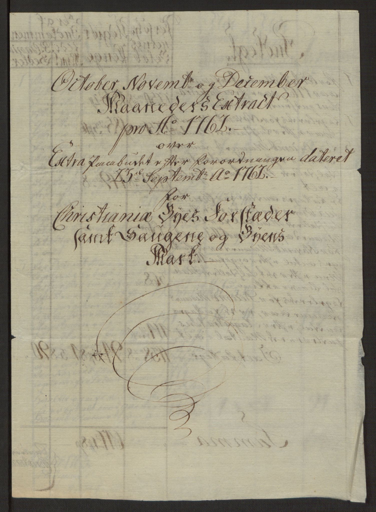 Rentekammeret inntil 1814, Reviderte regnskaper, Byregnskaper, AV/RA-EA-4066/R/Re/L0071/0001: [E13] Kontribusjonsregnskap / Ekstraskatt, 1762, p. 203