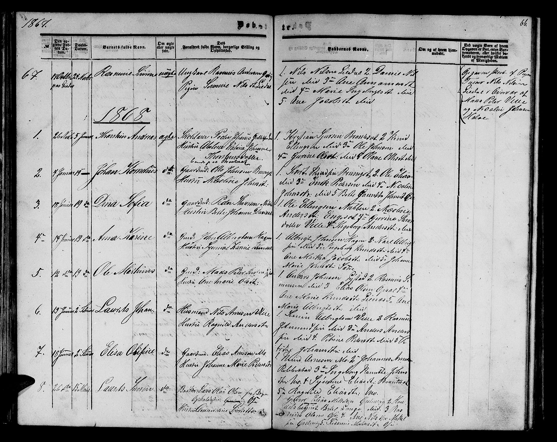 Ministerialprotokoller, klokkerbøker og fødselsregistre - Møre og Romsdal, AV/SAT-A-1454/513/L0188: Parish register (copy) no. 513C02, 1865-1882, p. 66