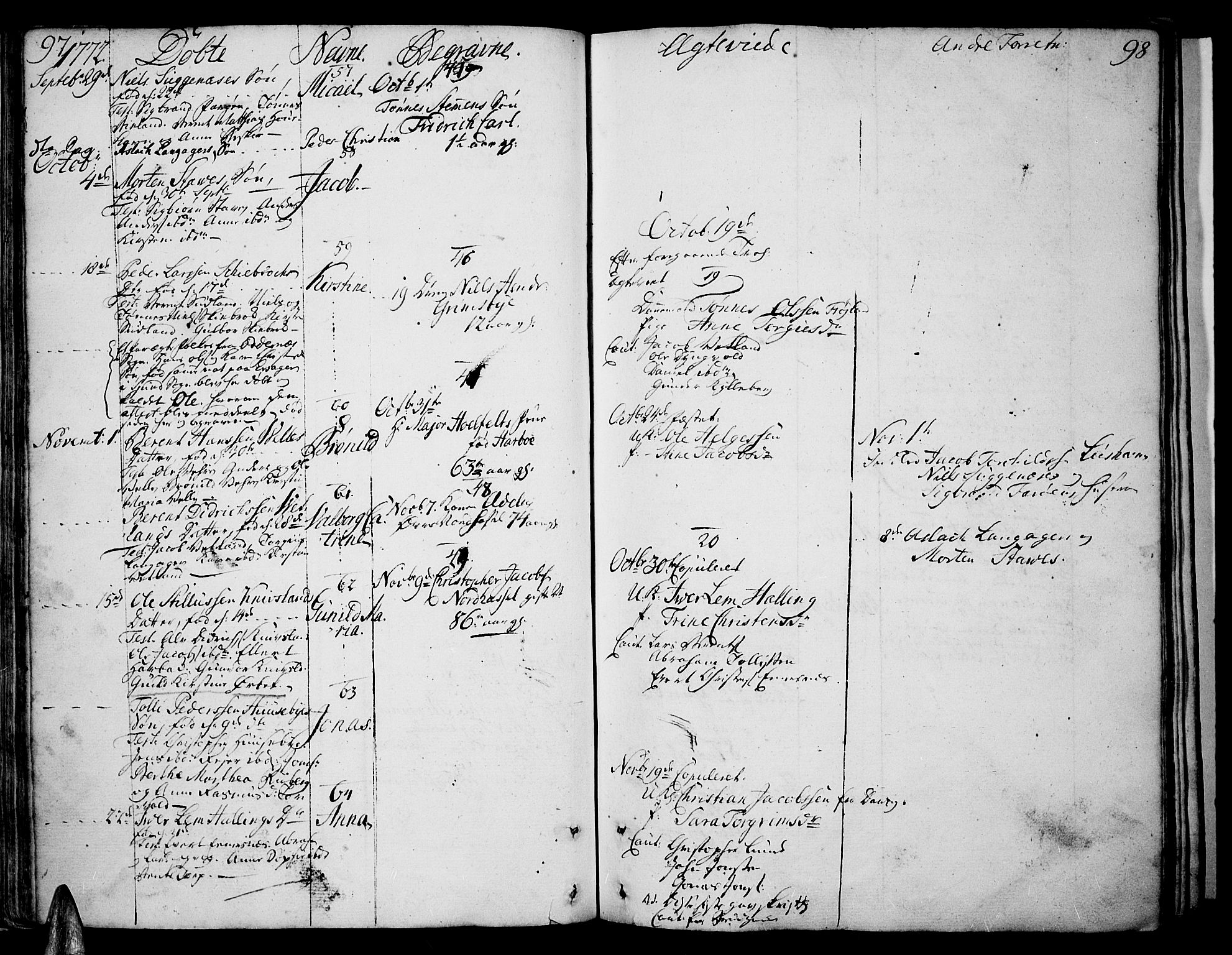 Lista sokneprestkontor, AV/SAK-1111-0027/F/Fa/L0004: Parish register (official) no. A 4, 1768-1794, p. 97-98