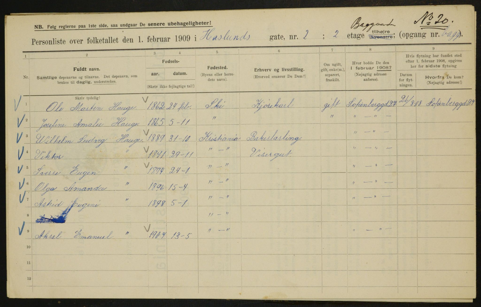 OBA, Municipal Census 1909 for Kristiania, 1909, p. 24230