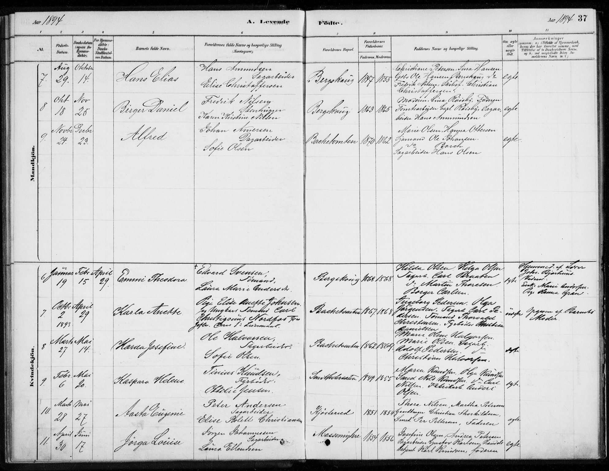 Åssiden kirkebøker, AV/SAKO-A-251/F/Fa/L0001: Parish register (official) no. 1, 1878-1904, p. 37